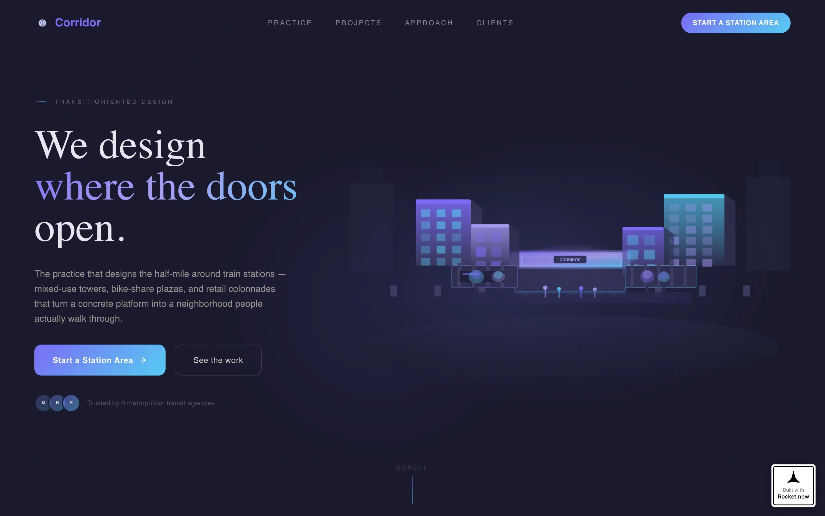Transit-Oriented Design Practice Landing Page Template