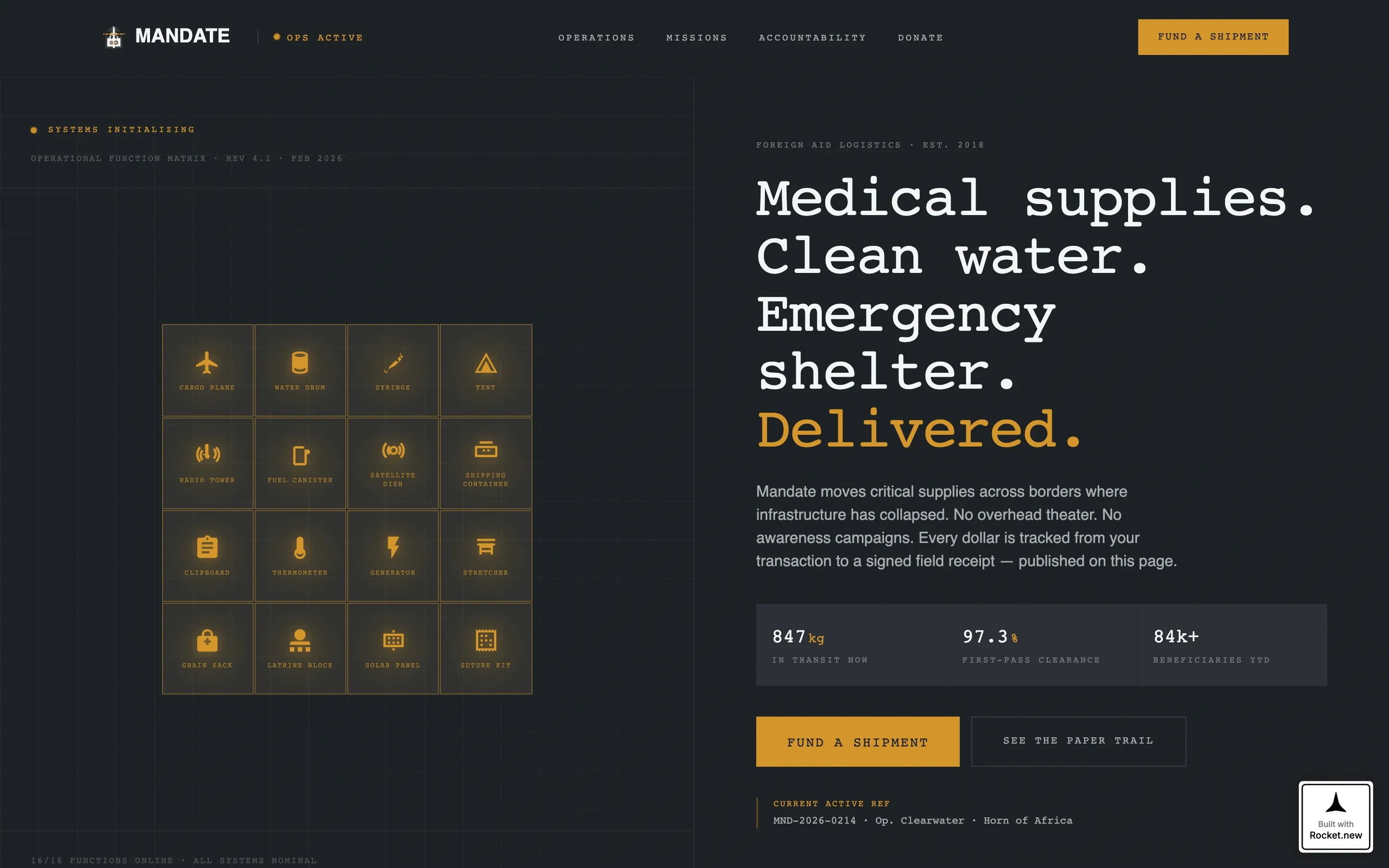 Foreign Aid Mission Donation Landing Page Template