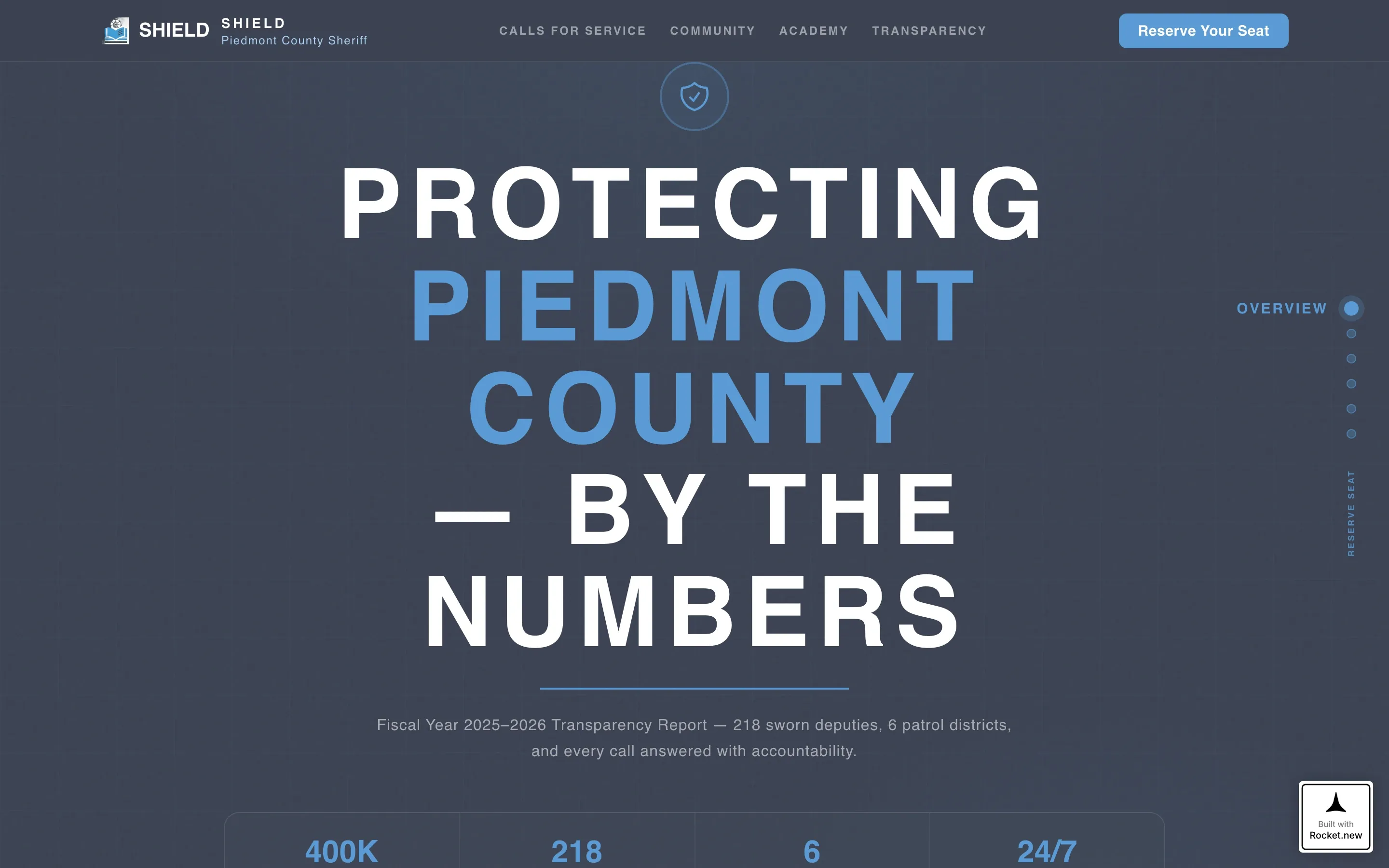 Civic Sheriff's Office Landing Page Template