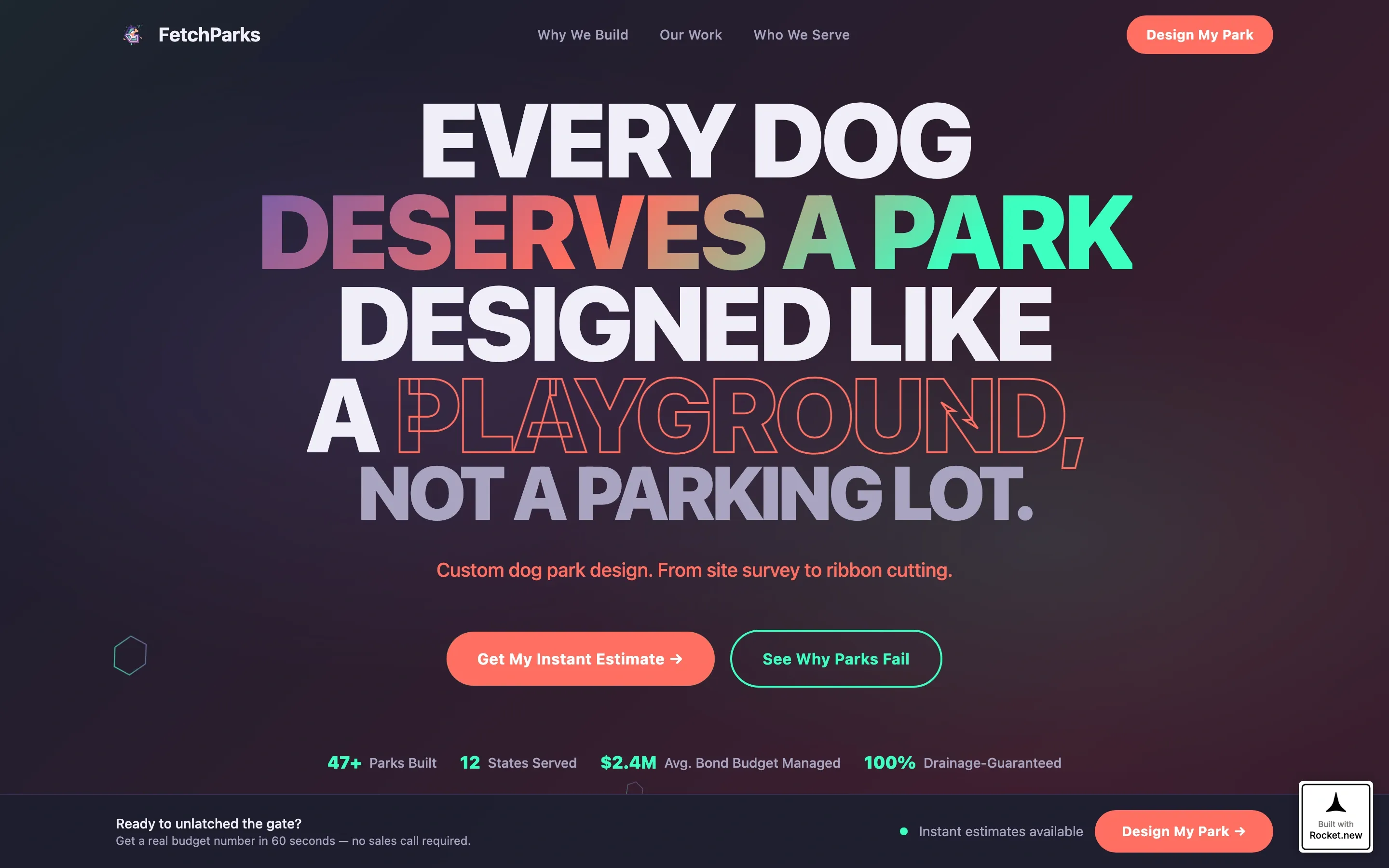 Playful Dog Park Designer Landing Page Template