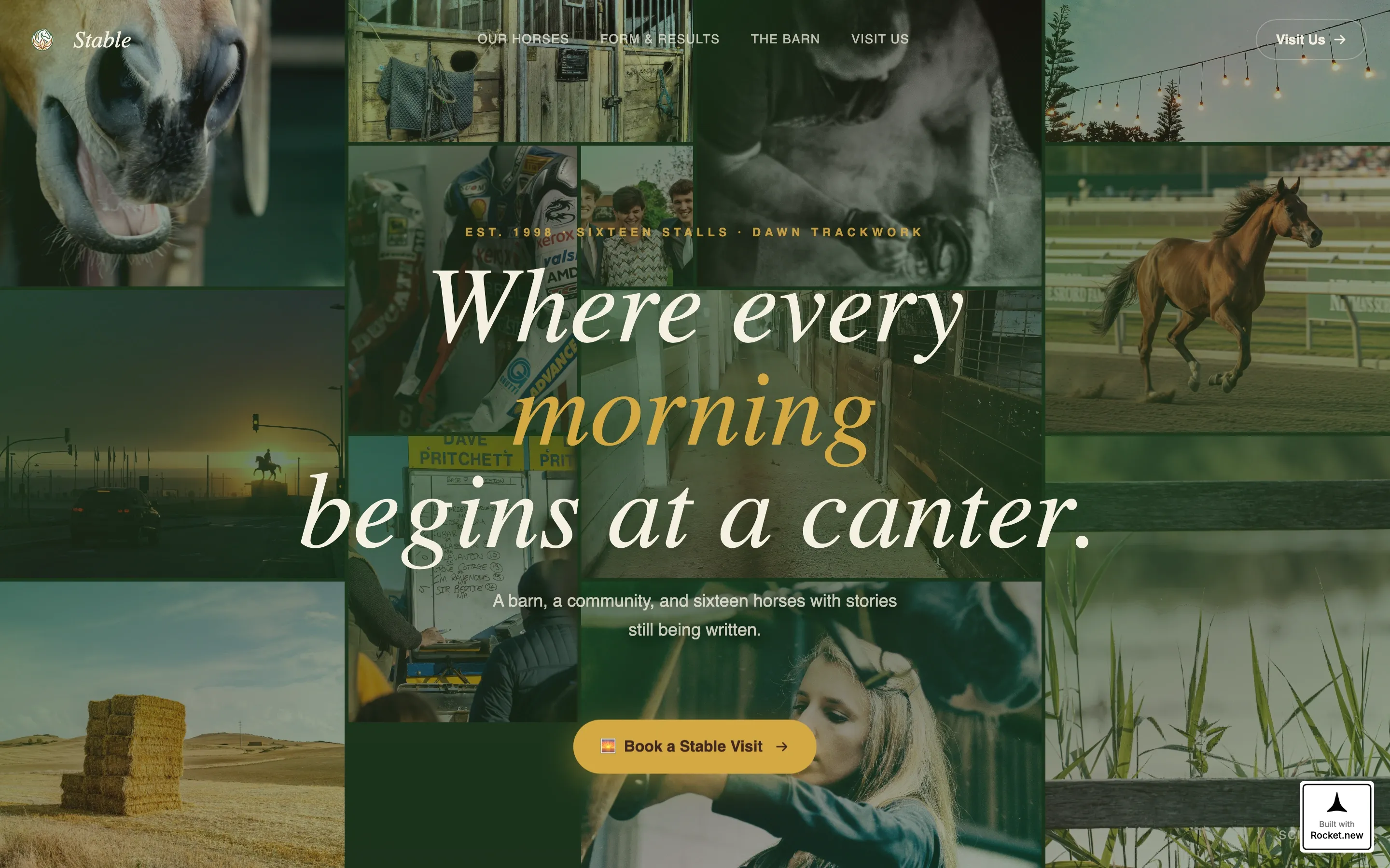 Racing Stable Booking Landing Page Template