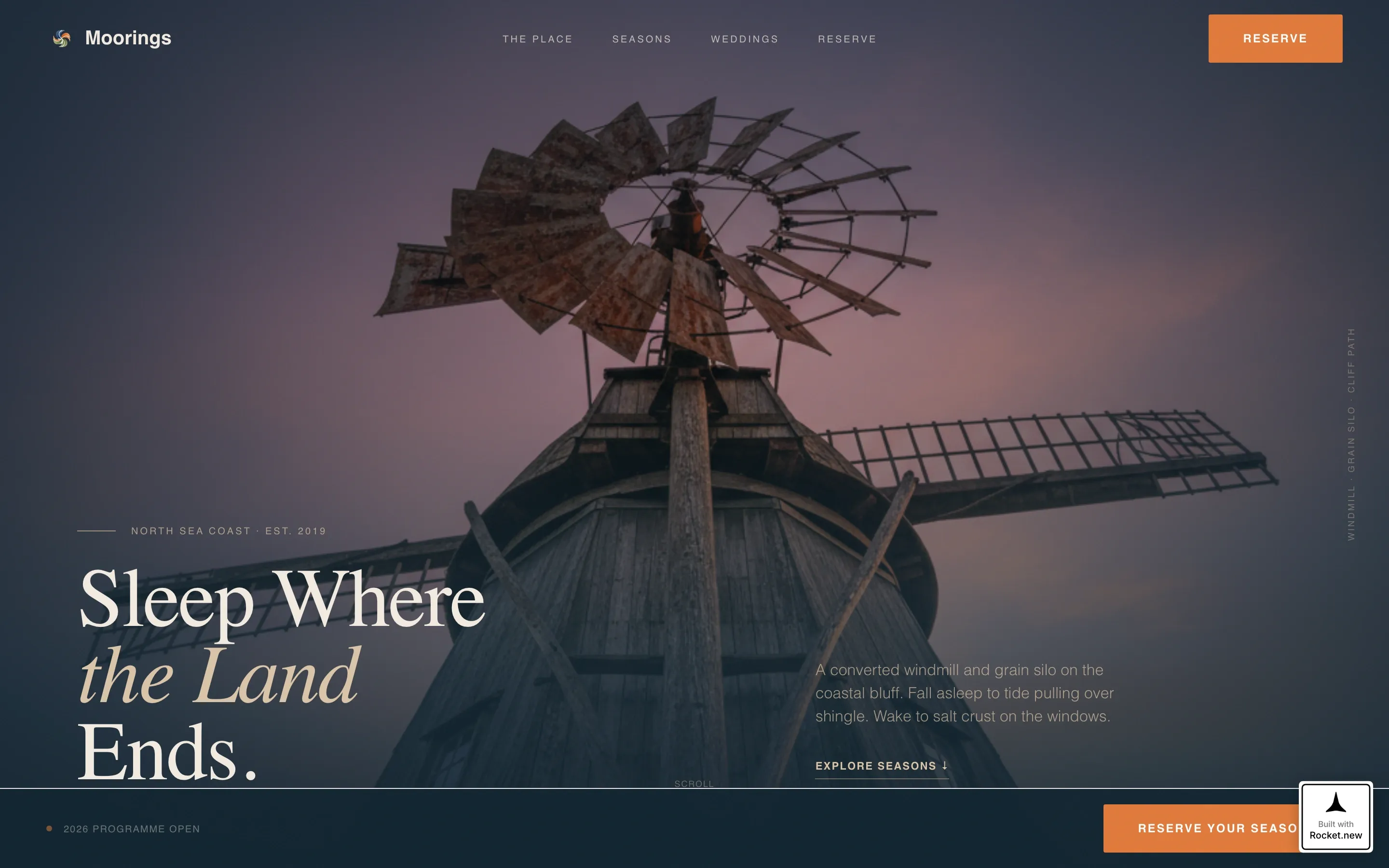 Coastal Windmill Stay Seasonal Event Landing Page