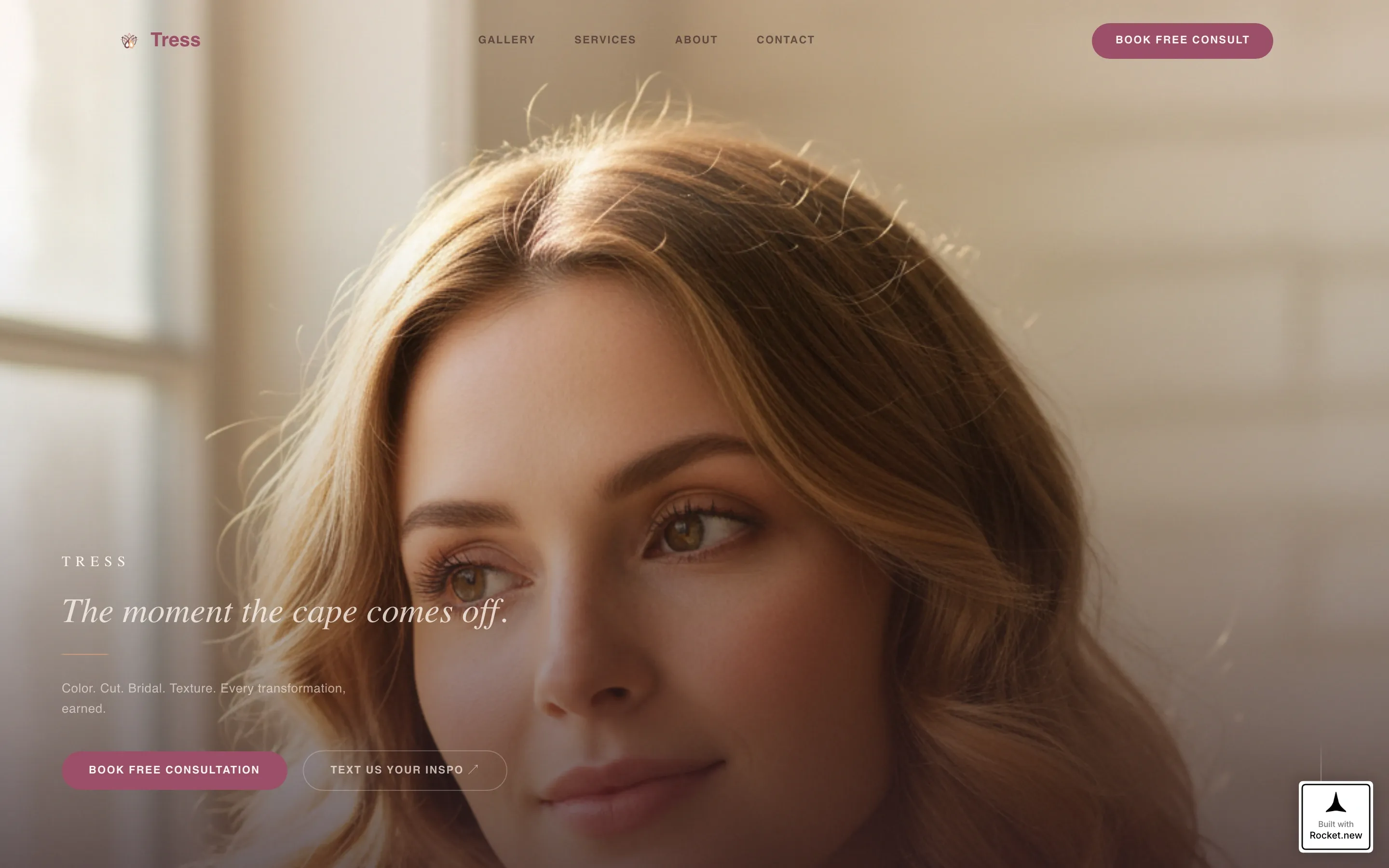 Luminous Women's Hair Salon Landing Page Template