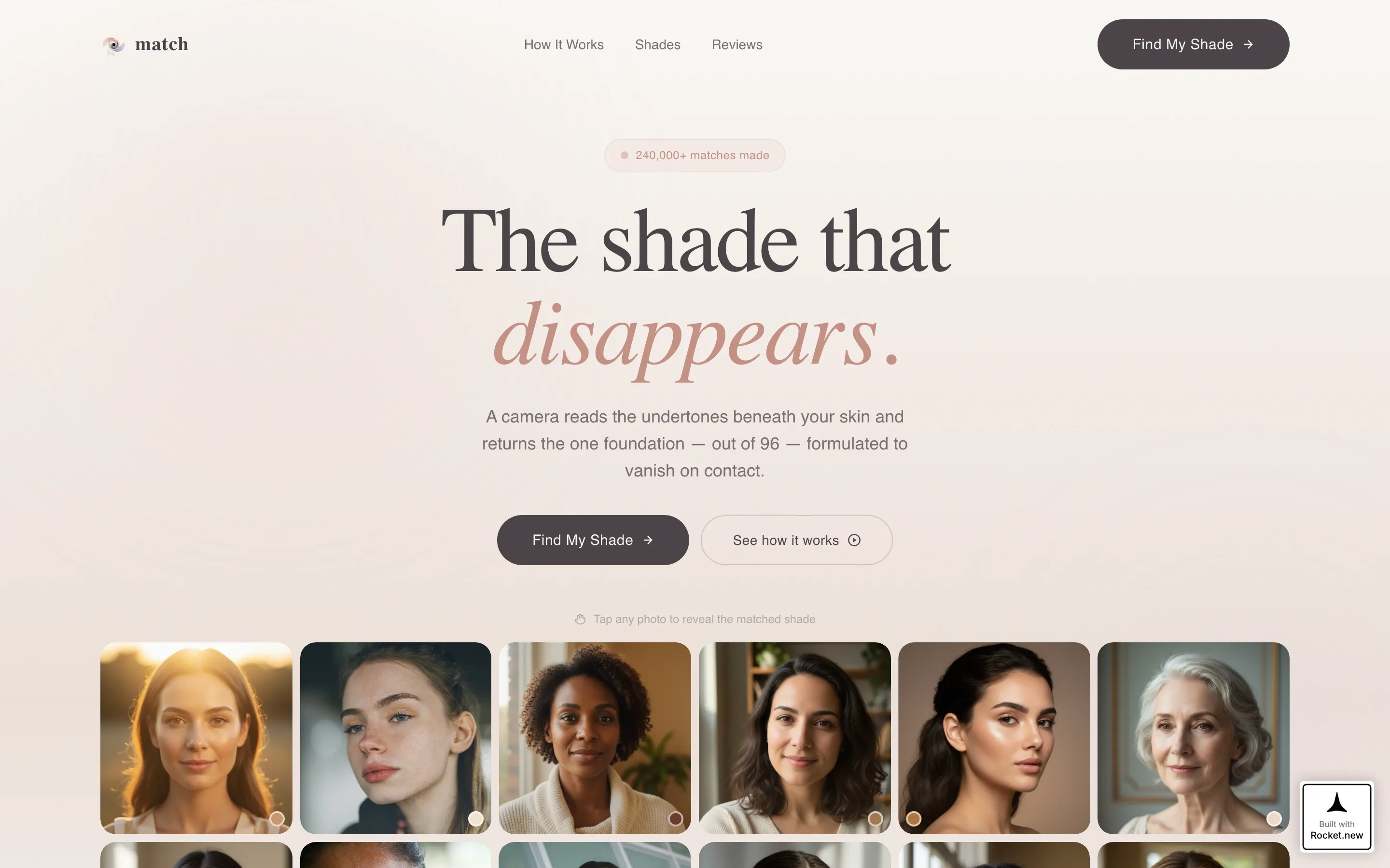 Precision Skin Tone Matching Landing Page Template