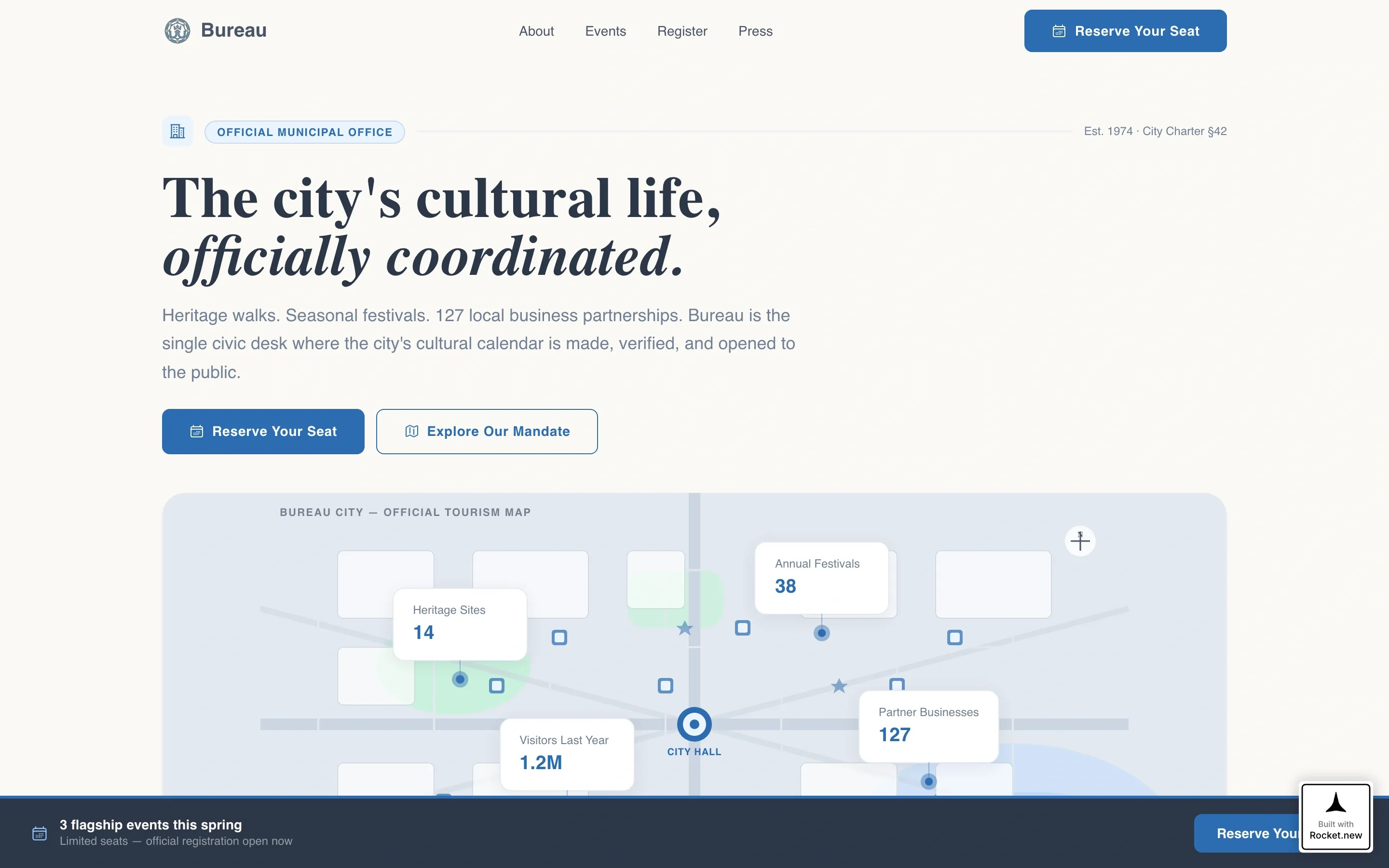 Municipal Tourism Office Landing Page Template