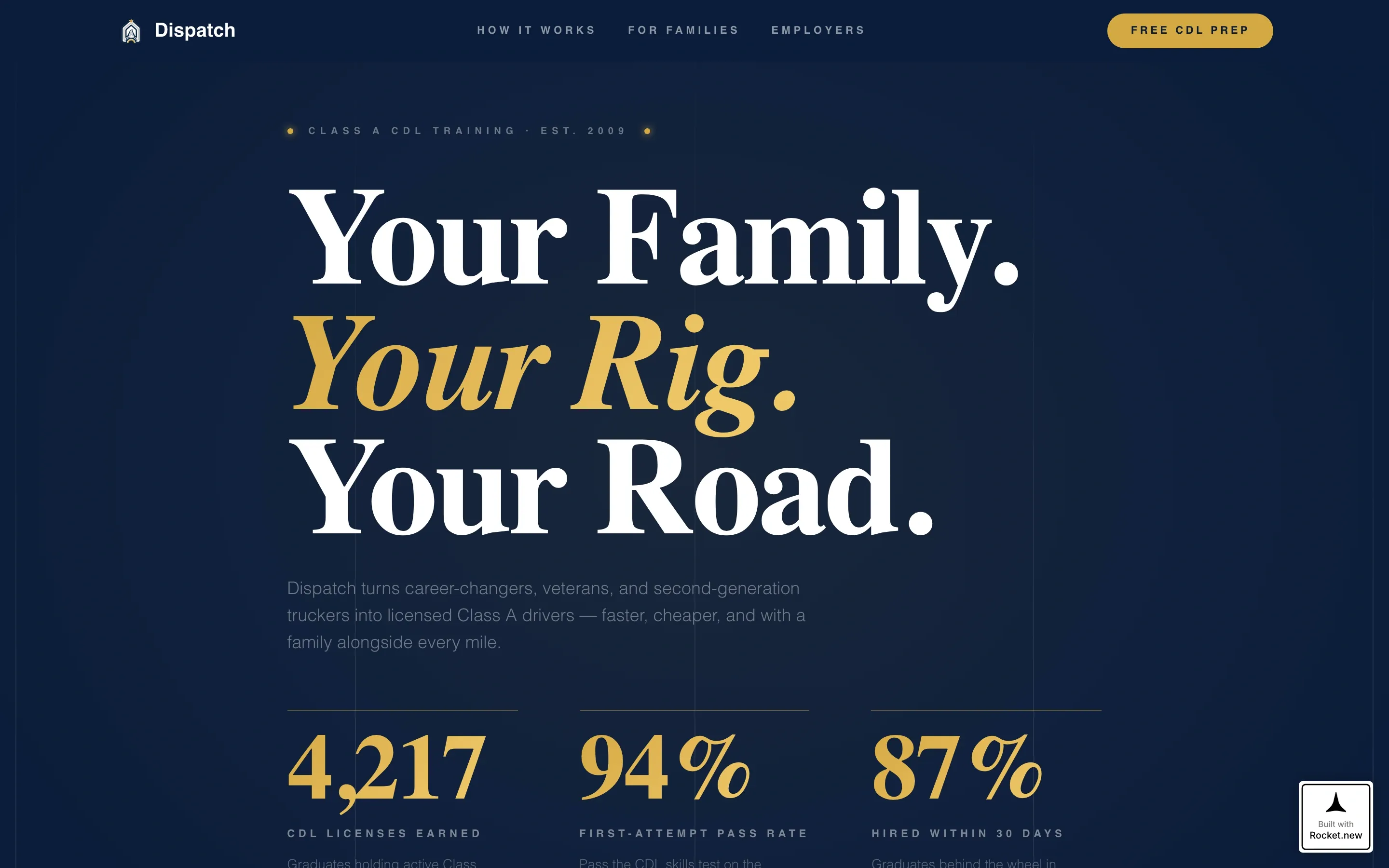 Trusted CDL | Free Website Template | Rocket