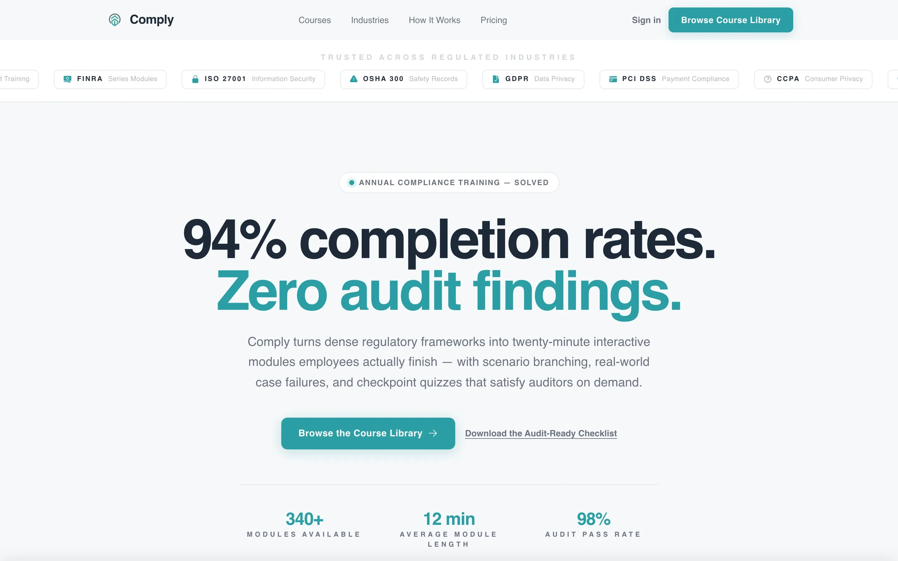 Compliance E-Learning Landing Page Template