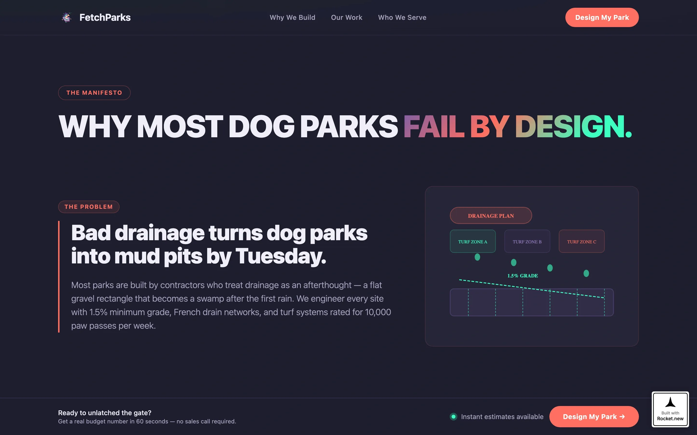 Playful Dog Park Designer Landing Page Template