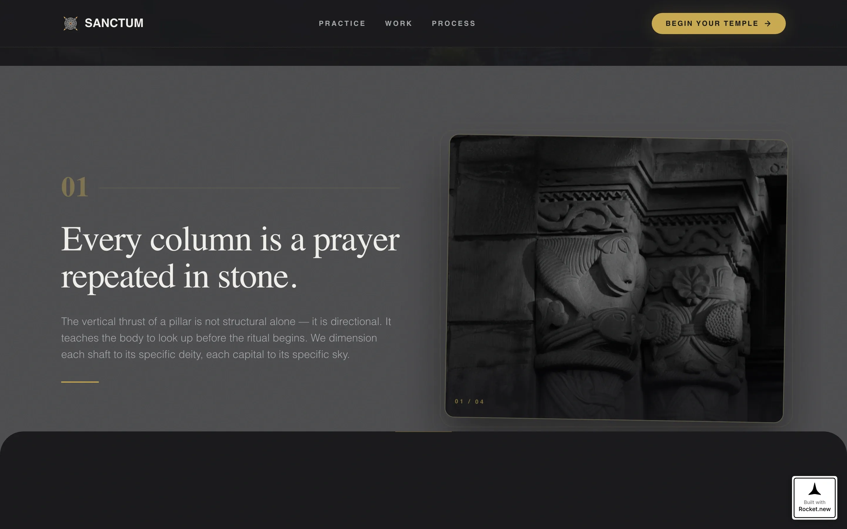 Sacred Temple Architecture Landing Page Template