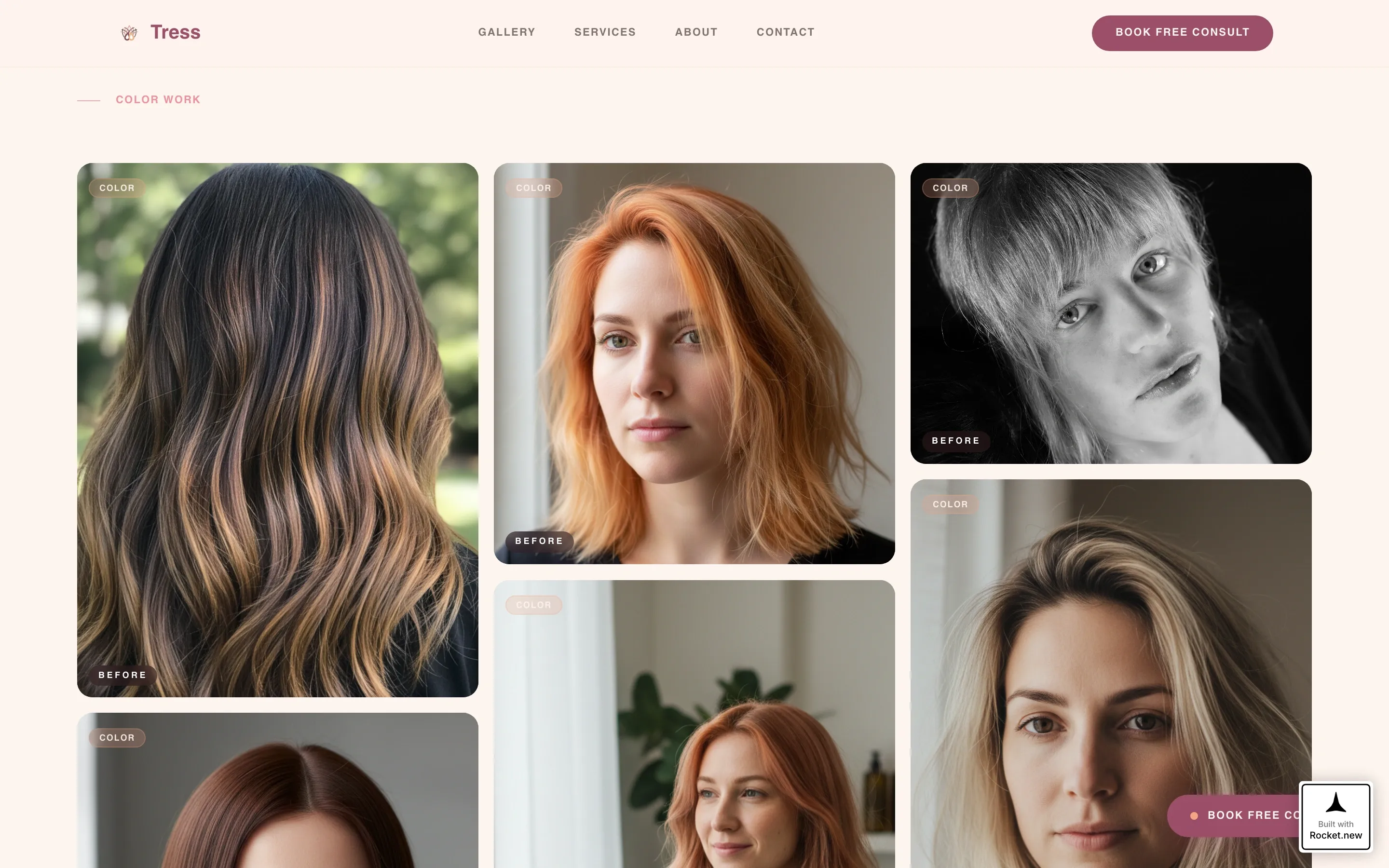 Luminous Women's Hair Salon Landing Page Template