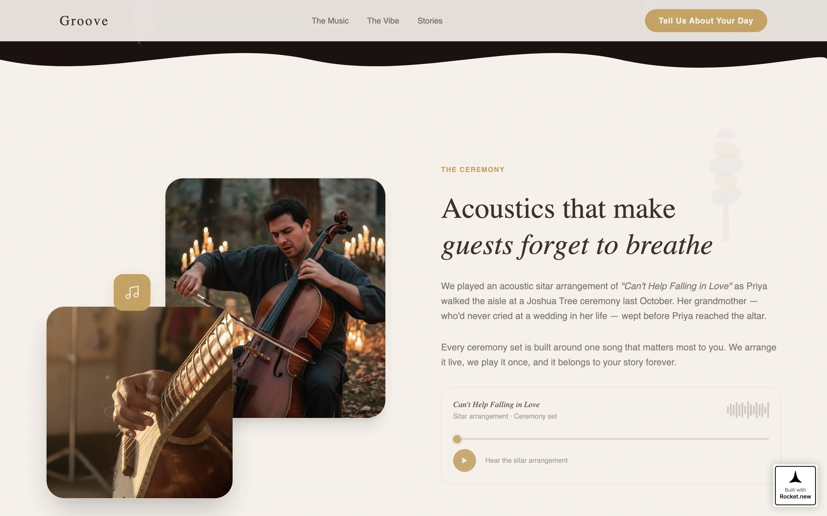 Bohemian Wedding DJ & Band Landing Page Template