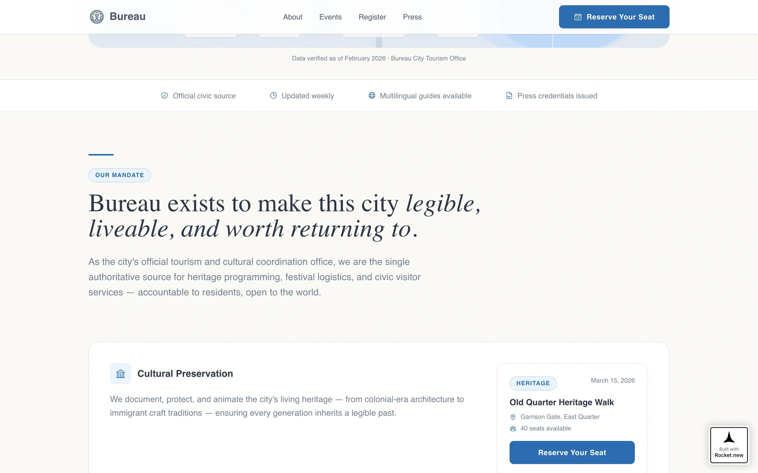 Municipal Tourism Office Landing Page Template