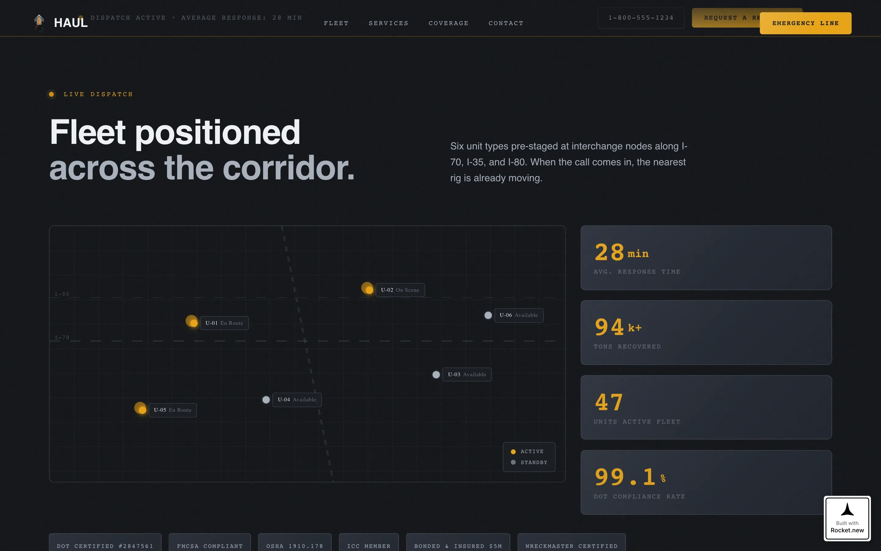 Flatbed & Heavy Towing Landing Page Template