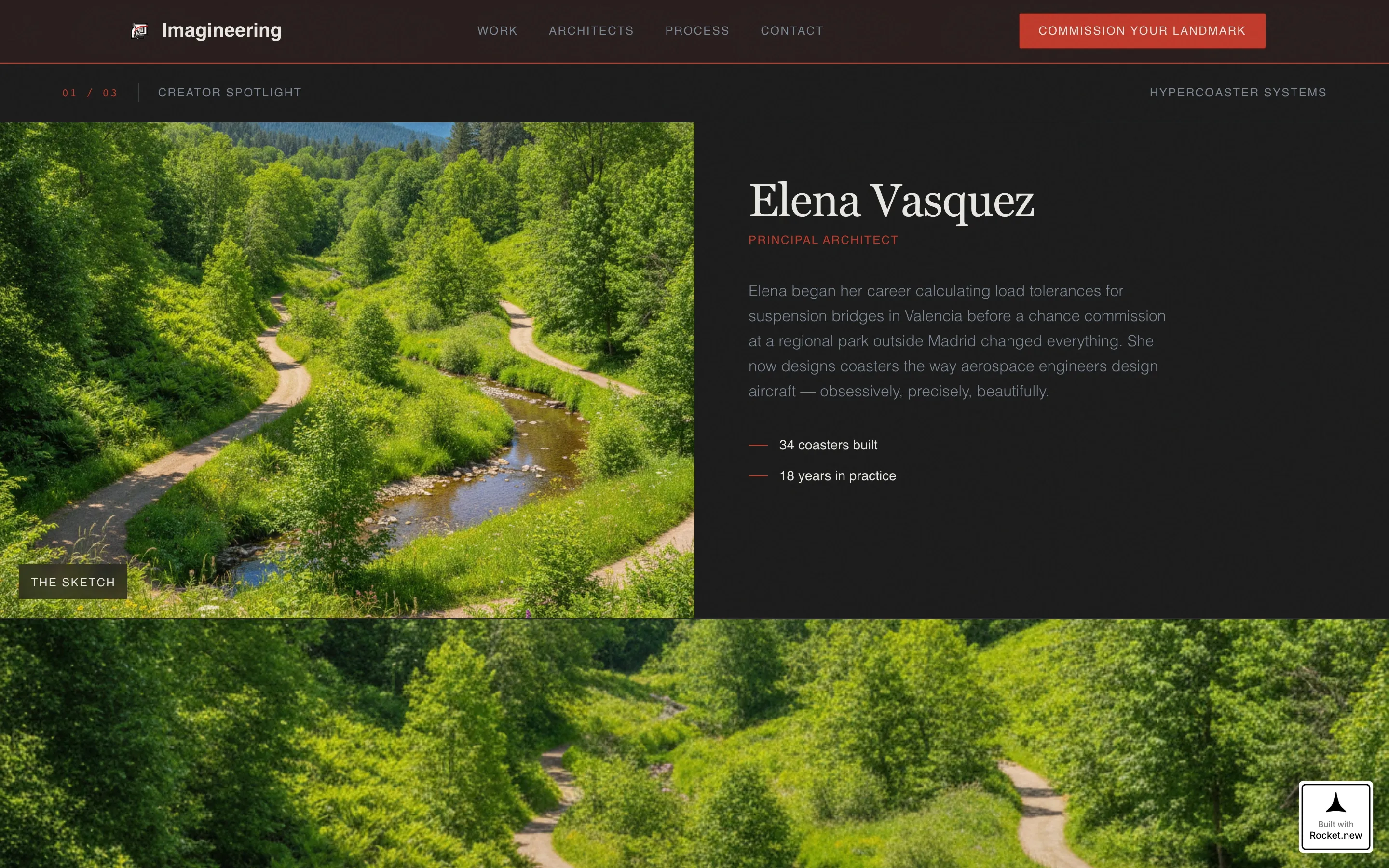 Bold Theme Park Architecture Landing Page
