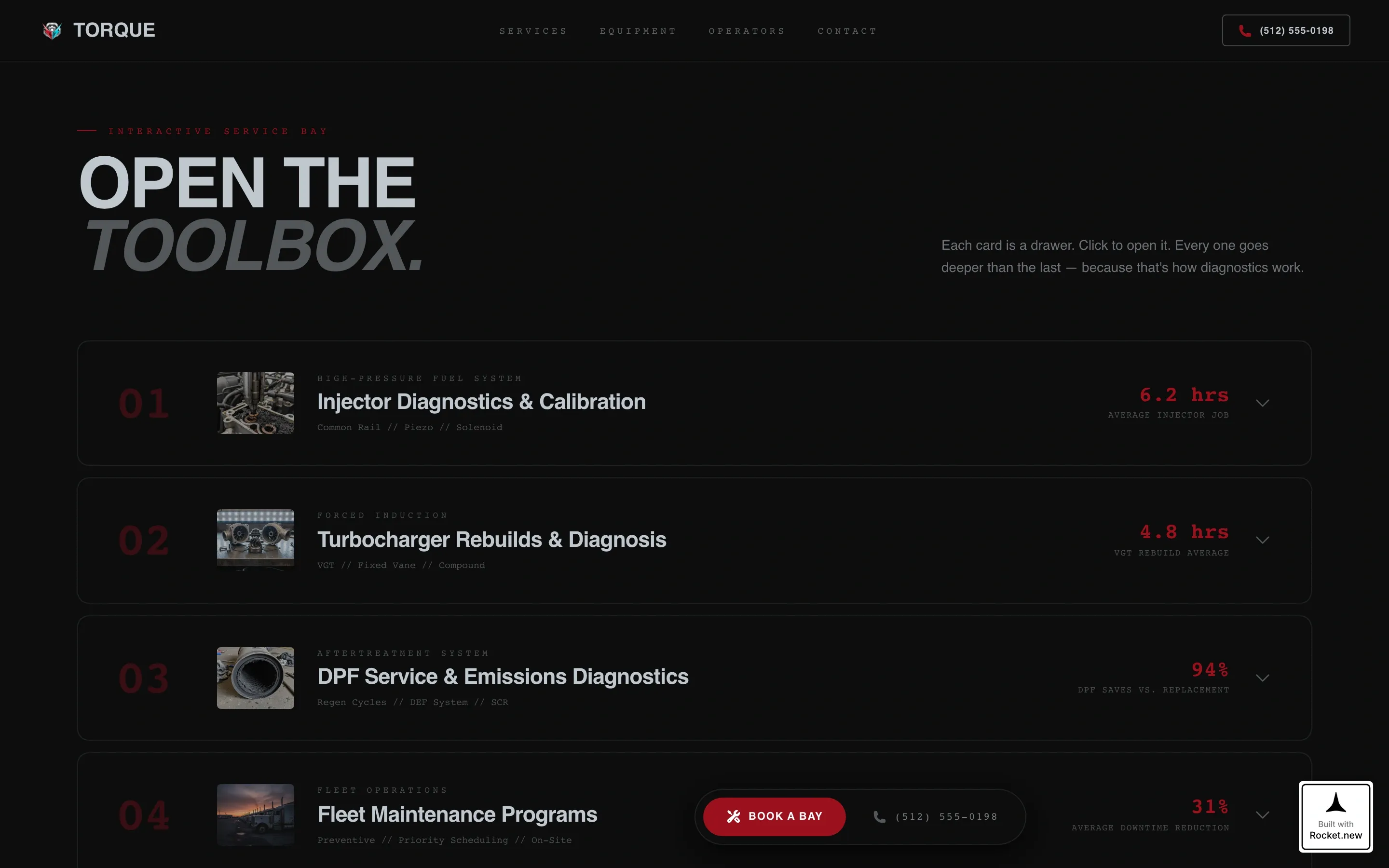 Diesel Mechanic Shop Landing Page Template