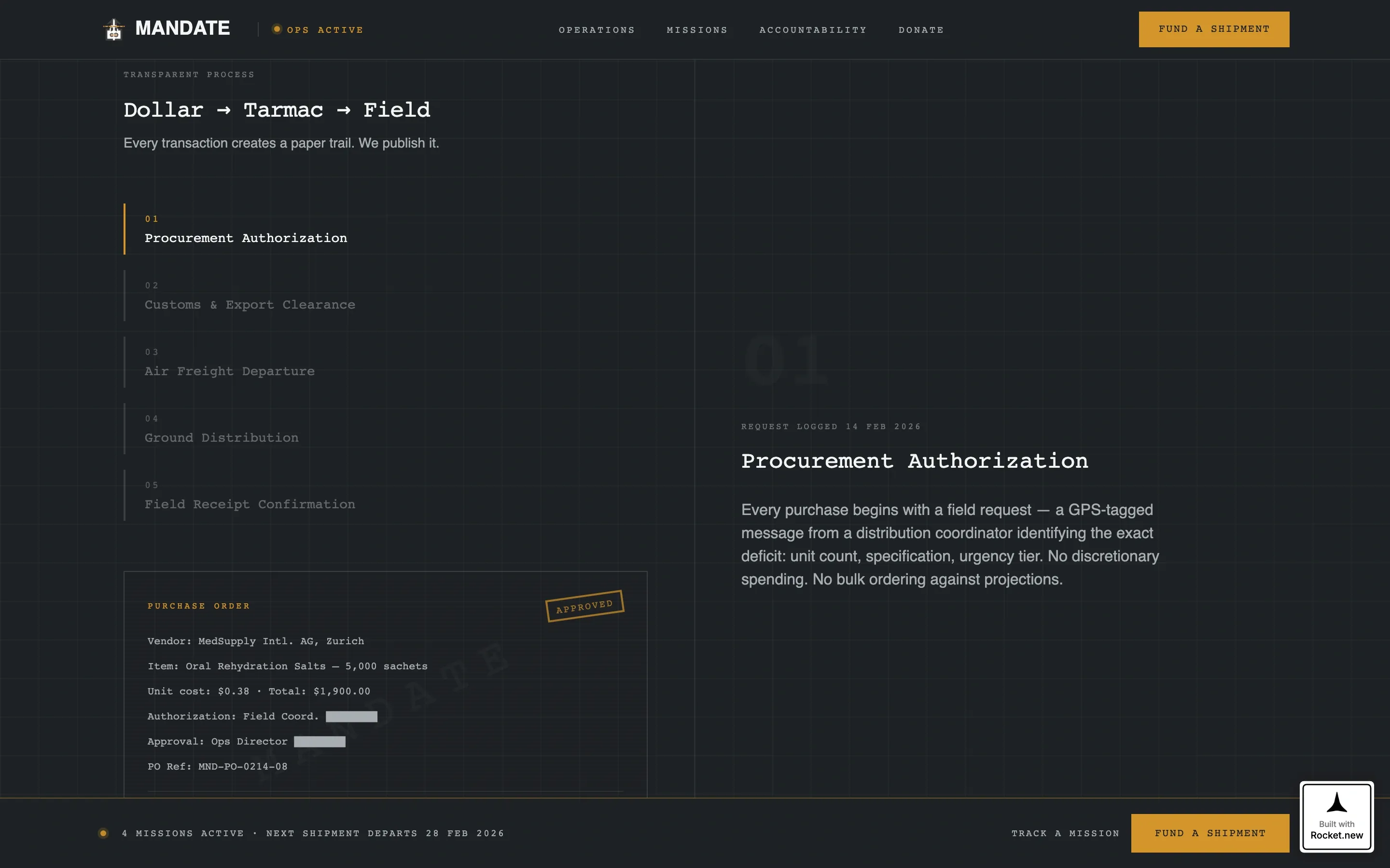 Foreign Aid Mission Donation Landing Page Template
