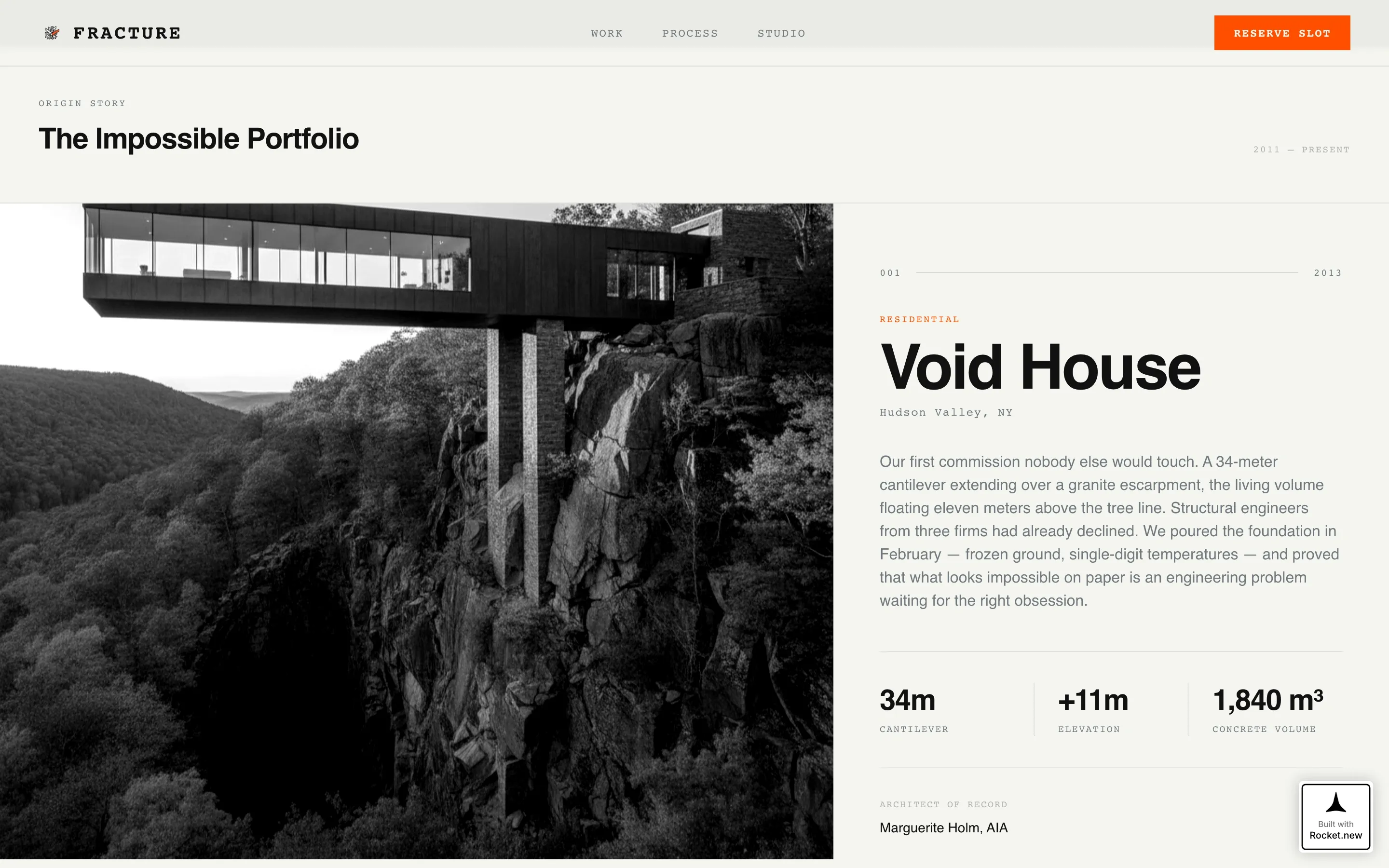 Bold Deconstructivist Builder Landing Page Template