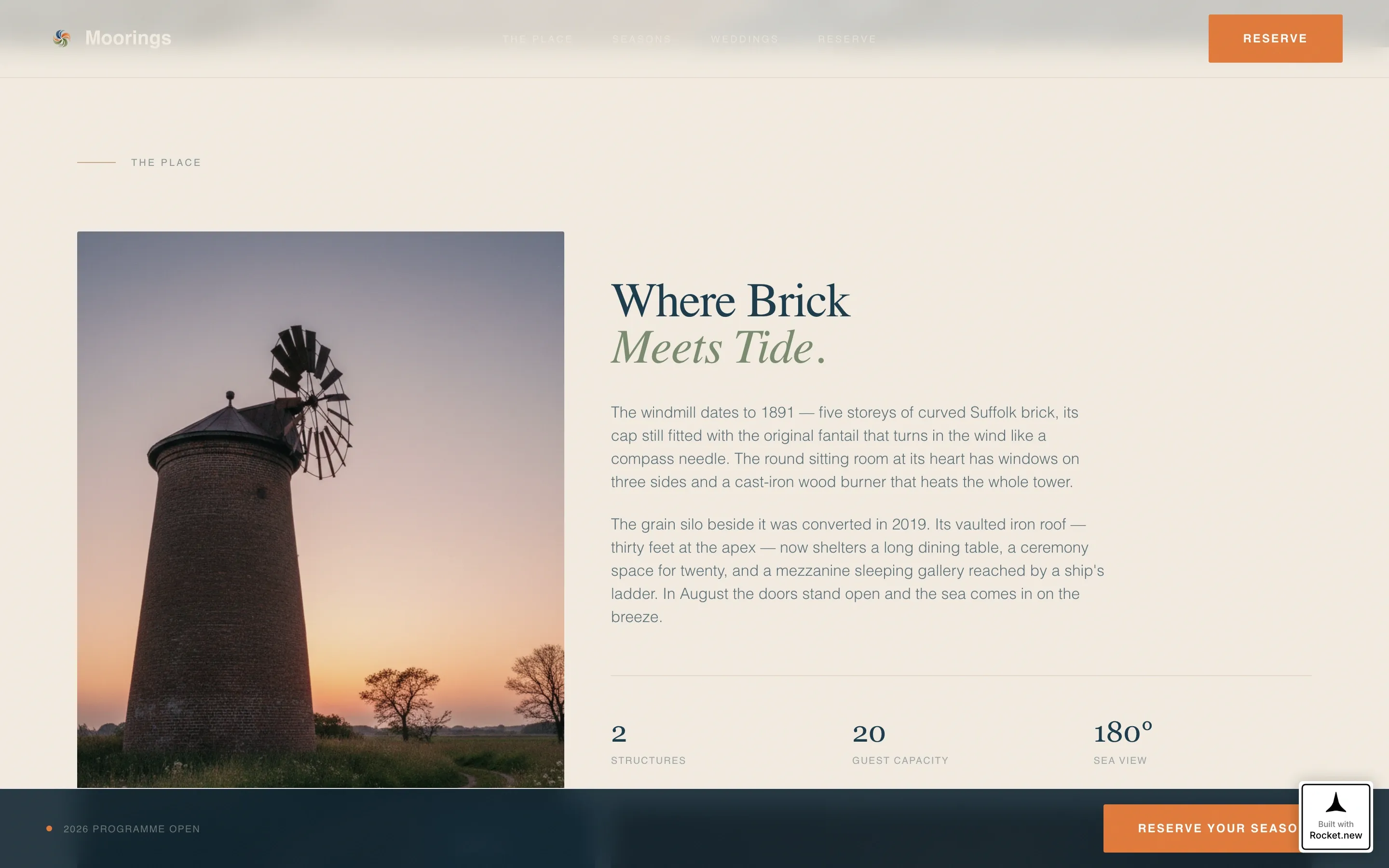 Coastal Windmill Stay Seasonal Event Landing Page