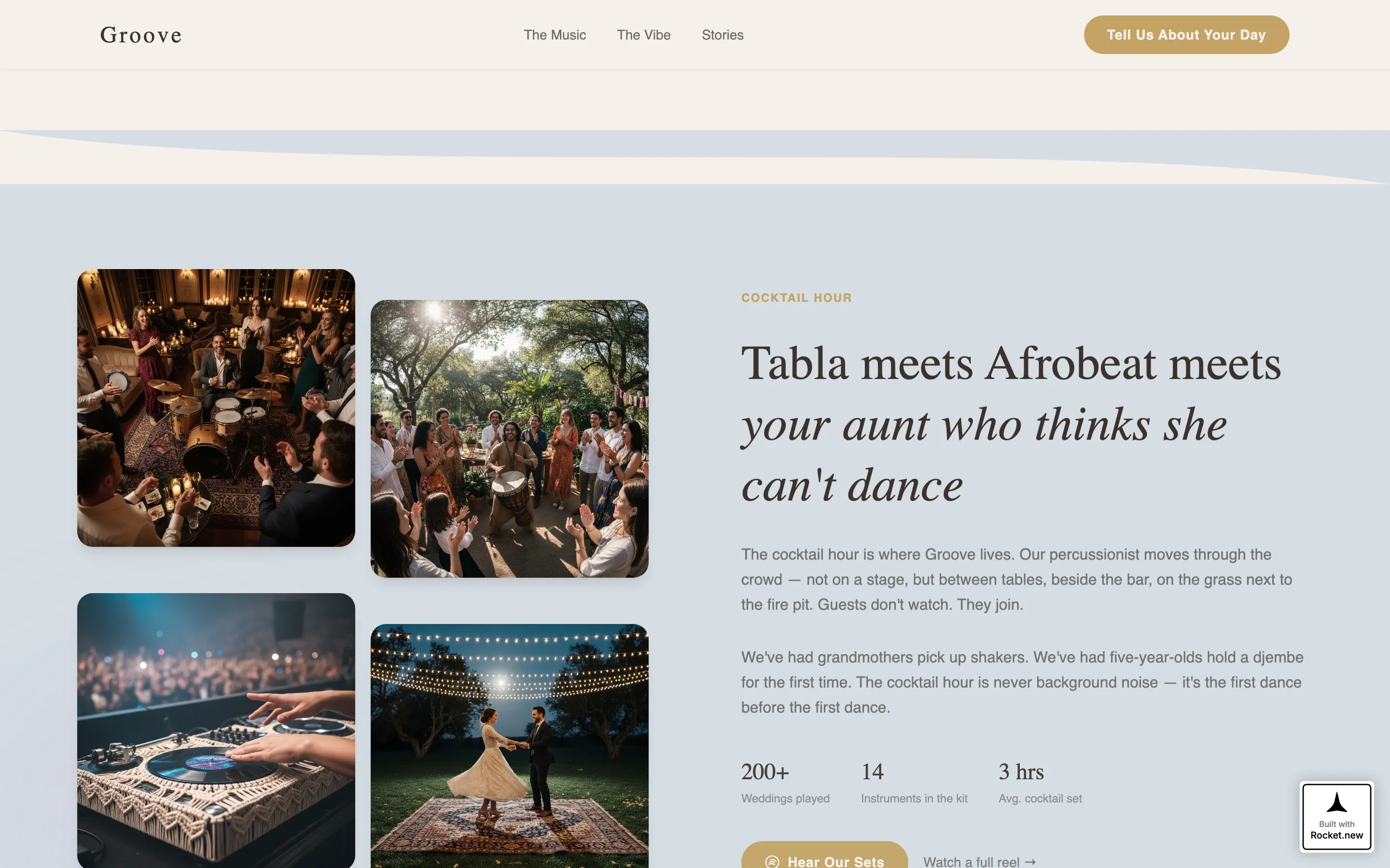Bohemian Wedding DJ & Band Landing Page Template