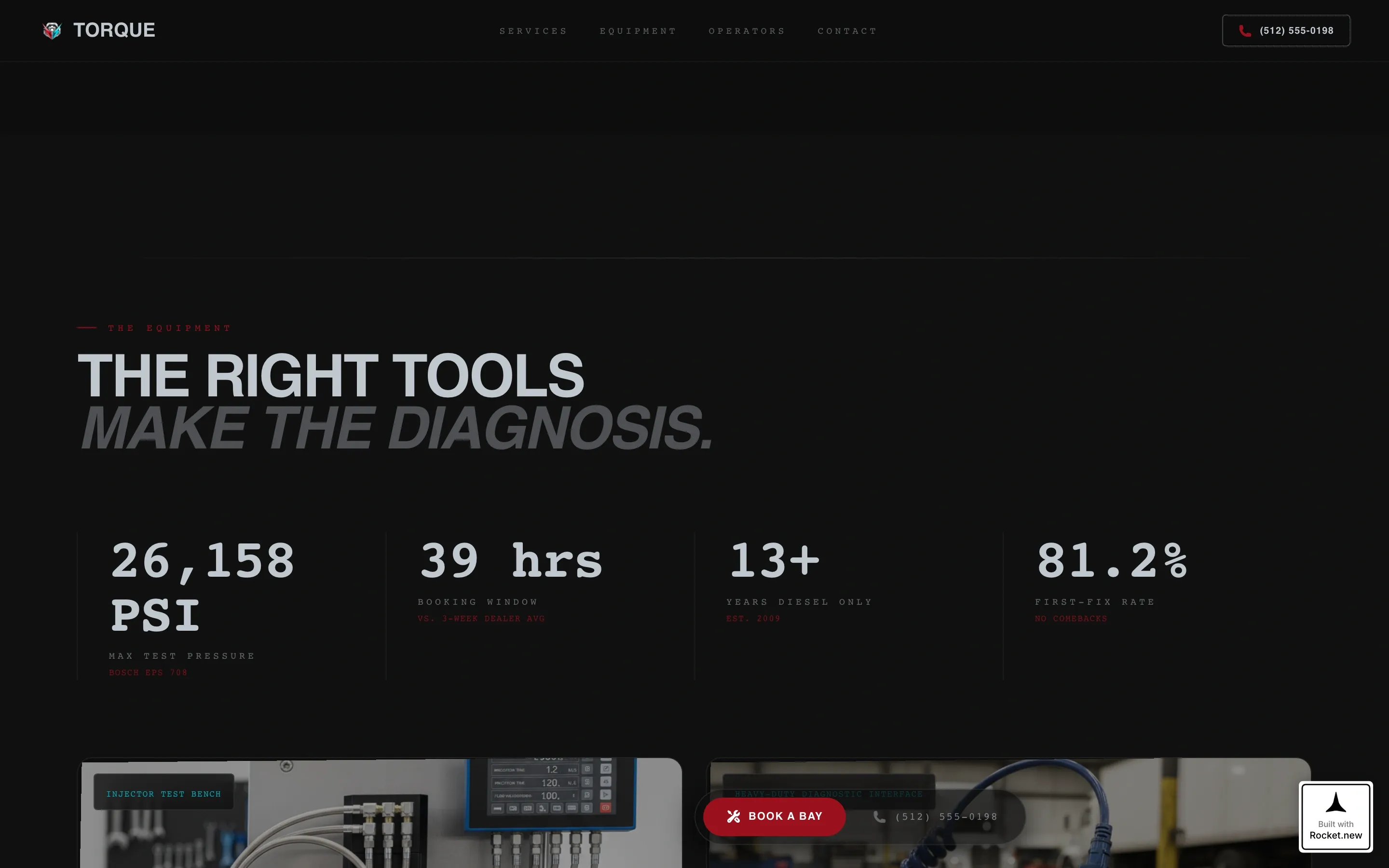 Diesel Mechanic Shop Landing Page Template