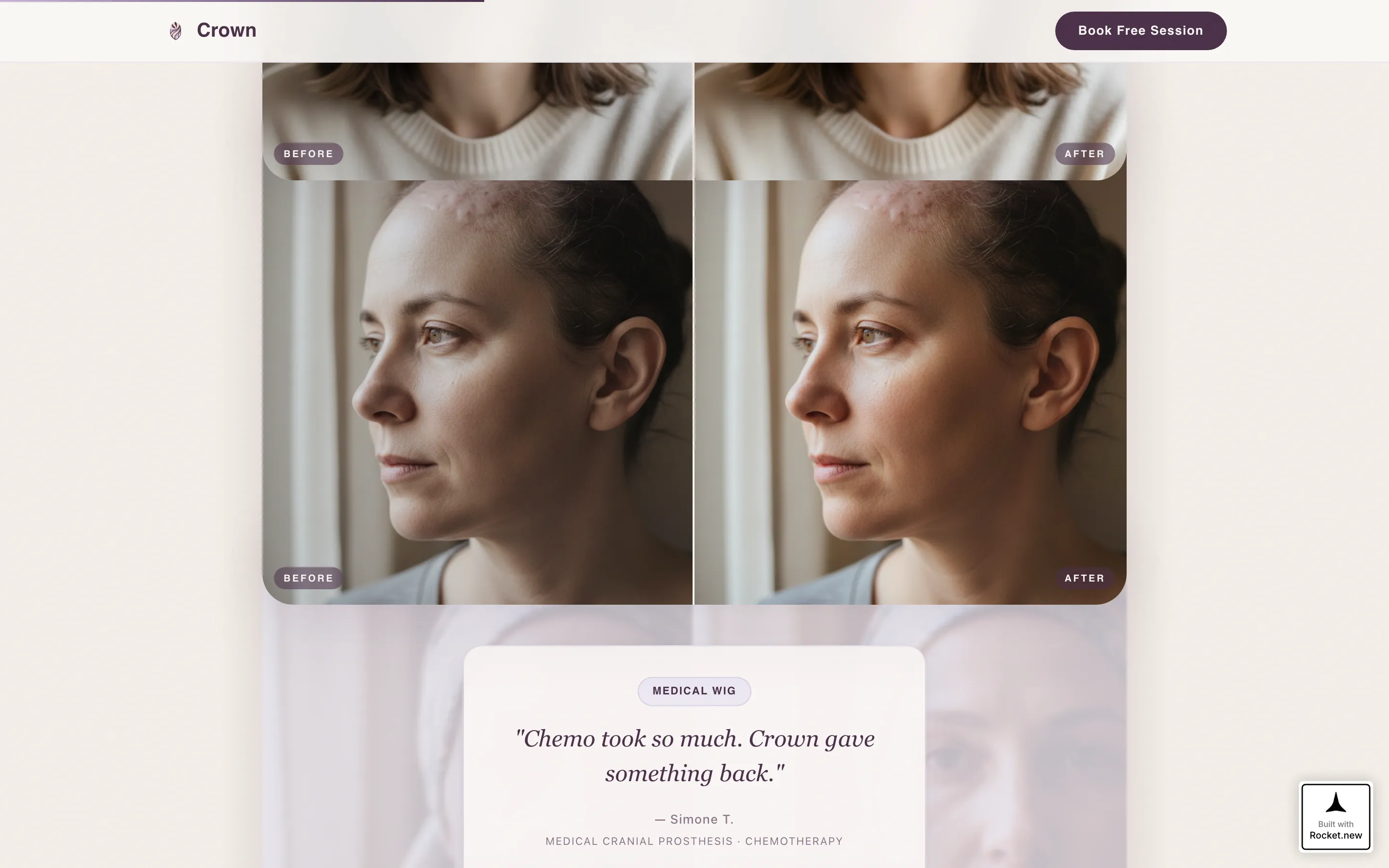 Wig Specialist Landing Page Template, Lavender Dream