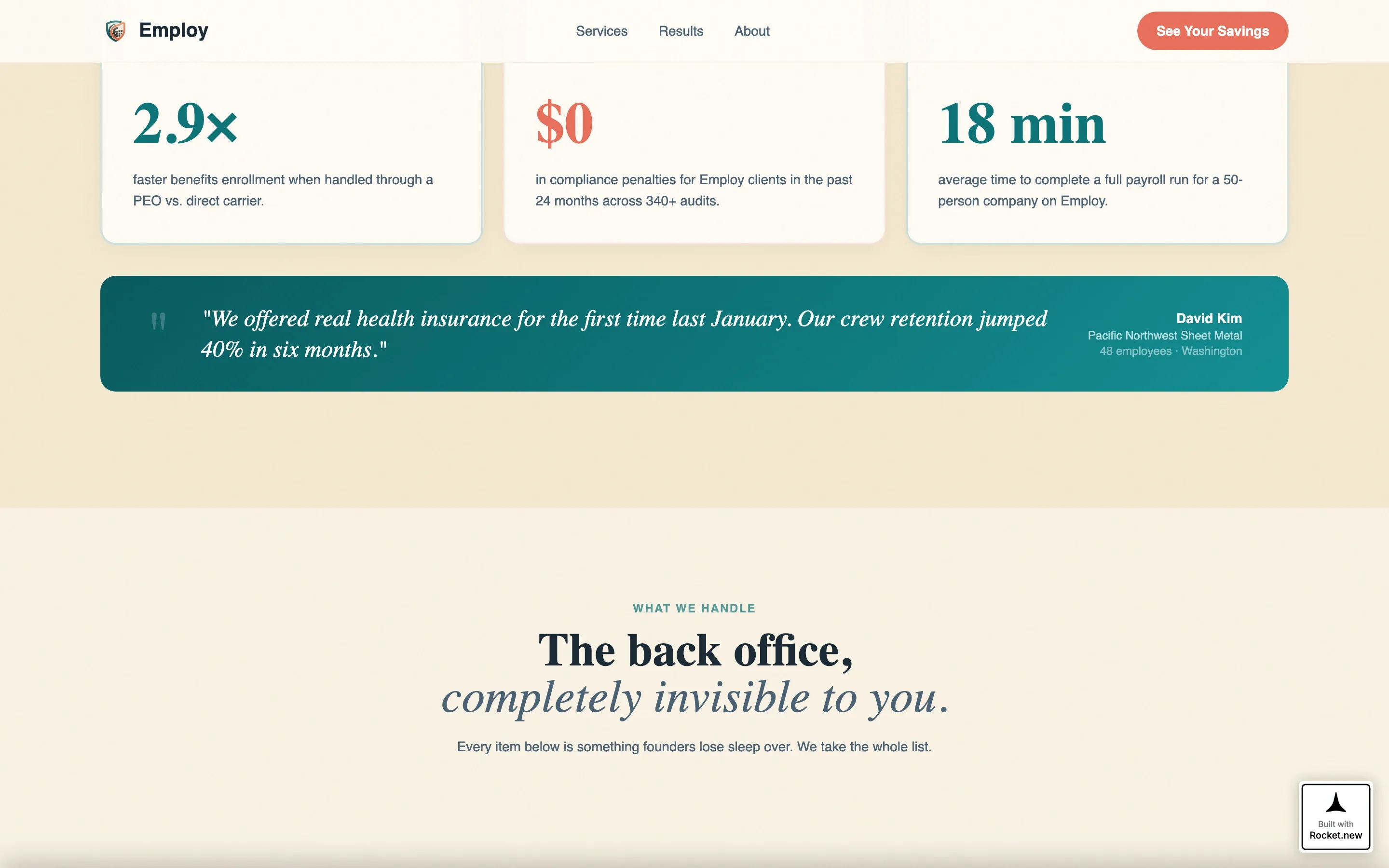 Trusted PEO | Free Website Template | Rocket