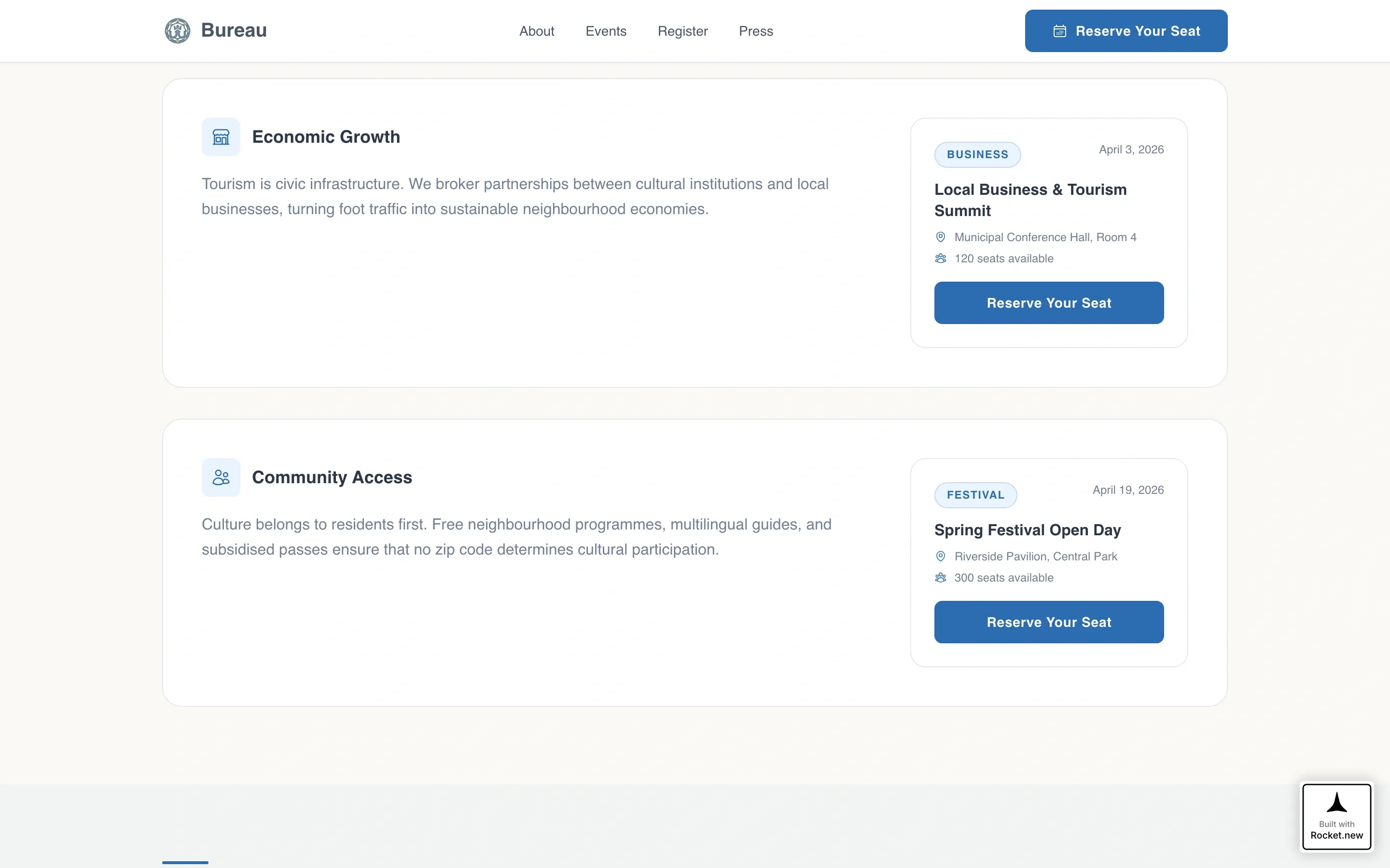 Municipal Tourism Office Landing Page Template