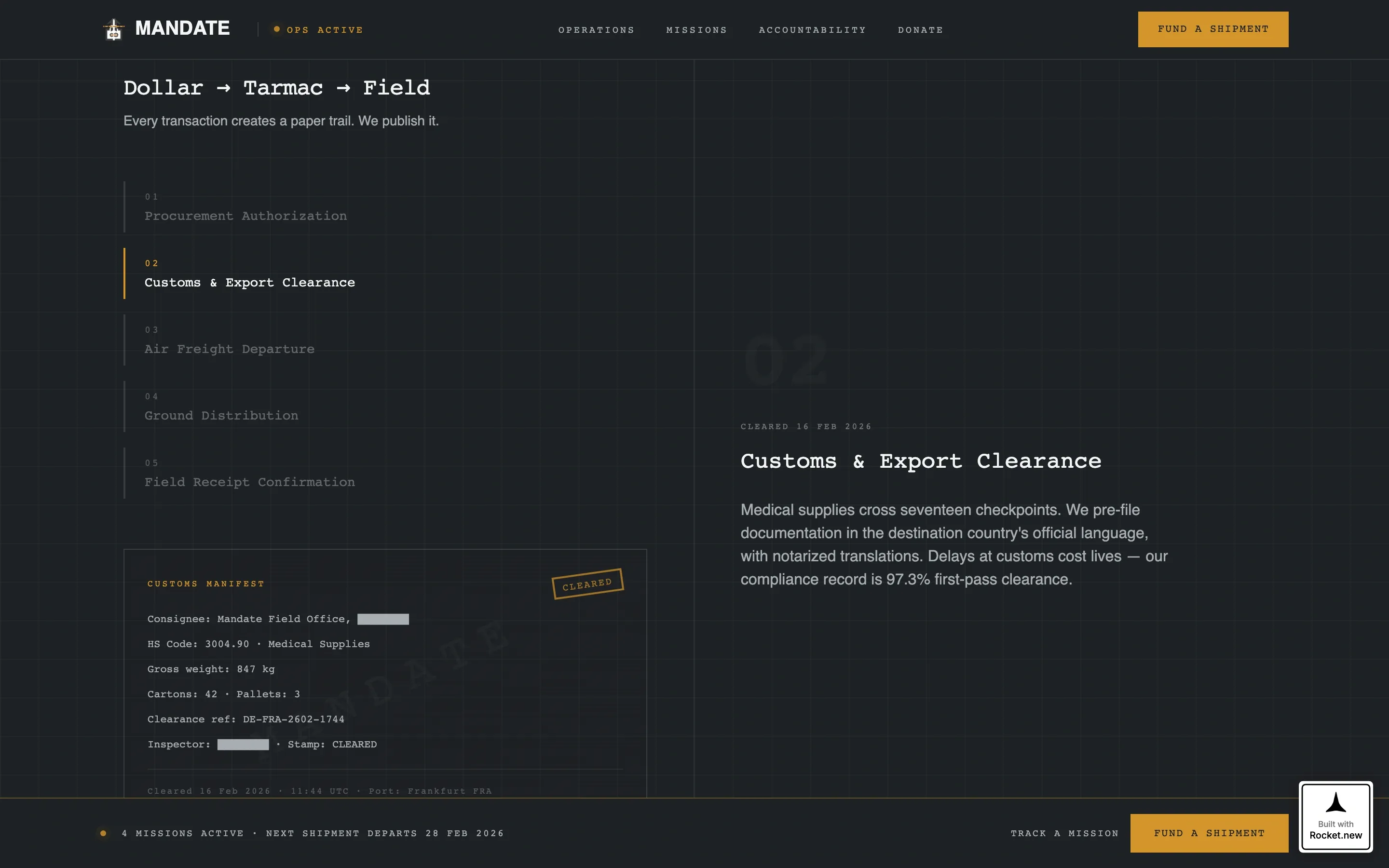 Foreign Aid Mission Donation Landing Page Template