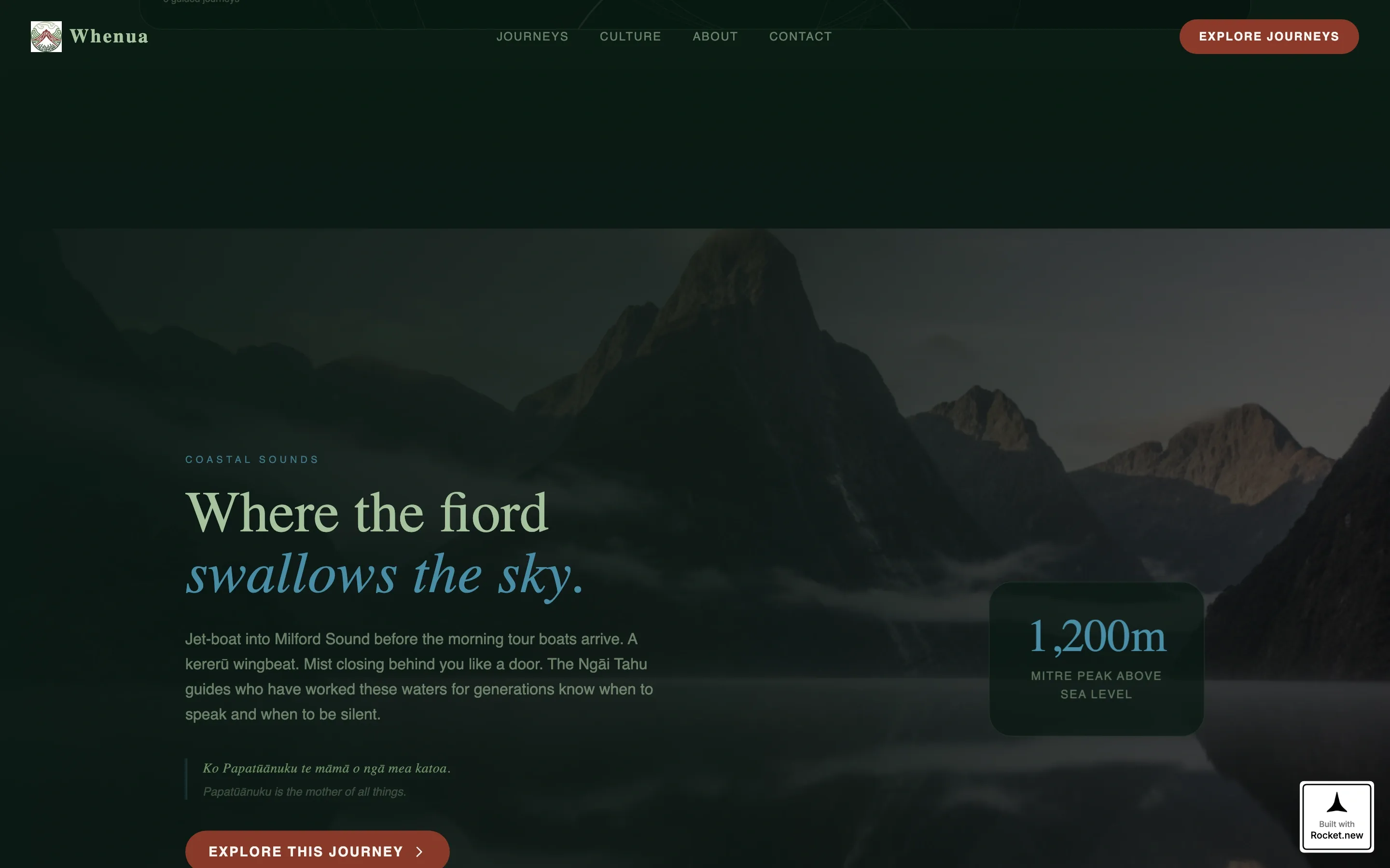 Immersive New Zealand Cultural Tour Landing Page