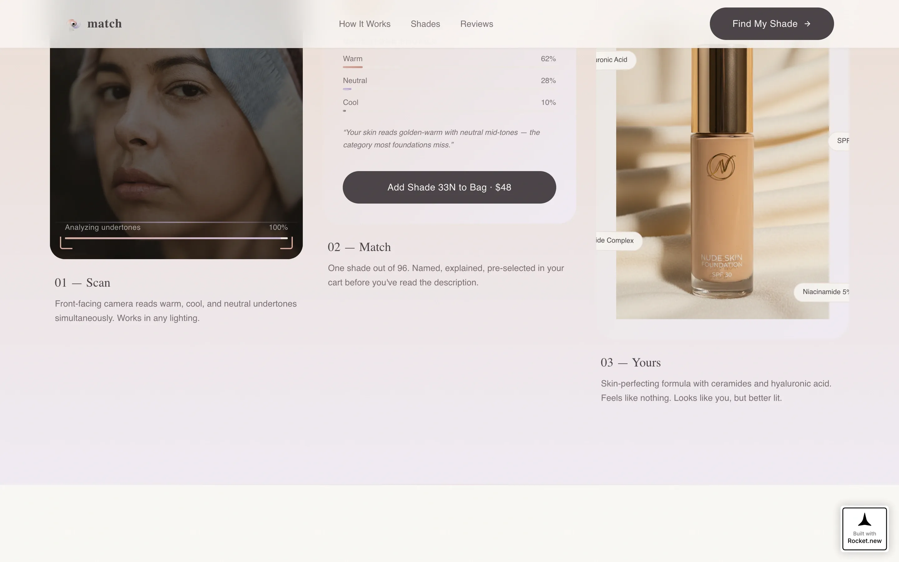 Precision Skin Tone Matching Landing Page Template