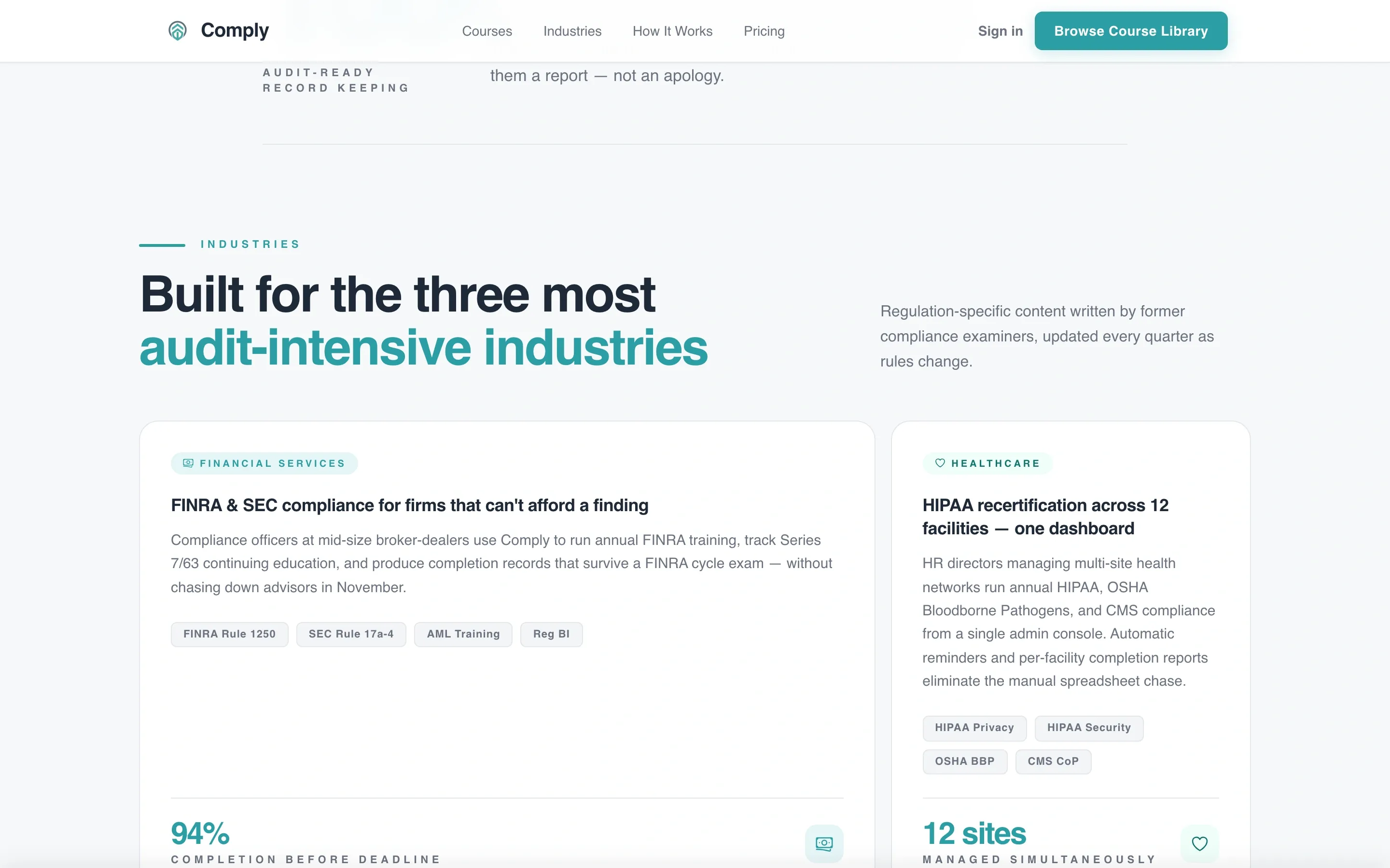 Compliance E-Learning Landing Page Template