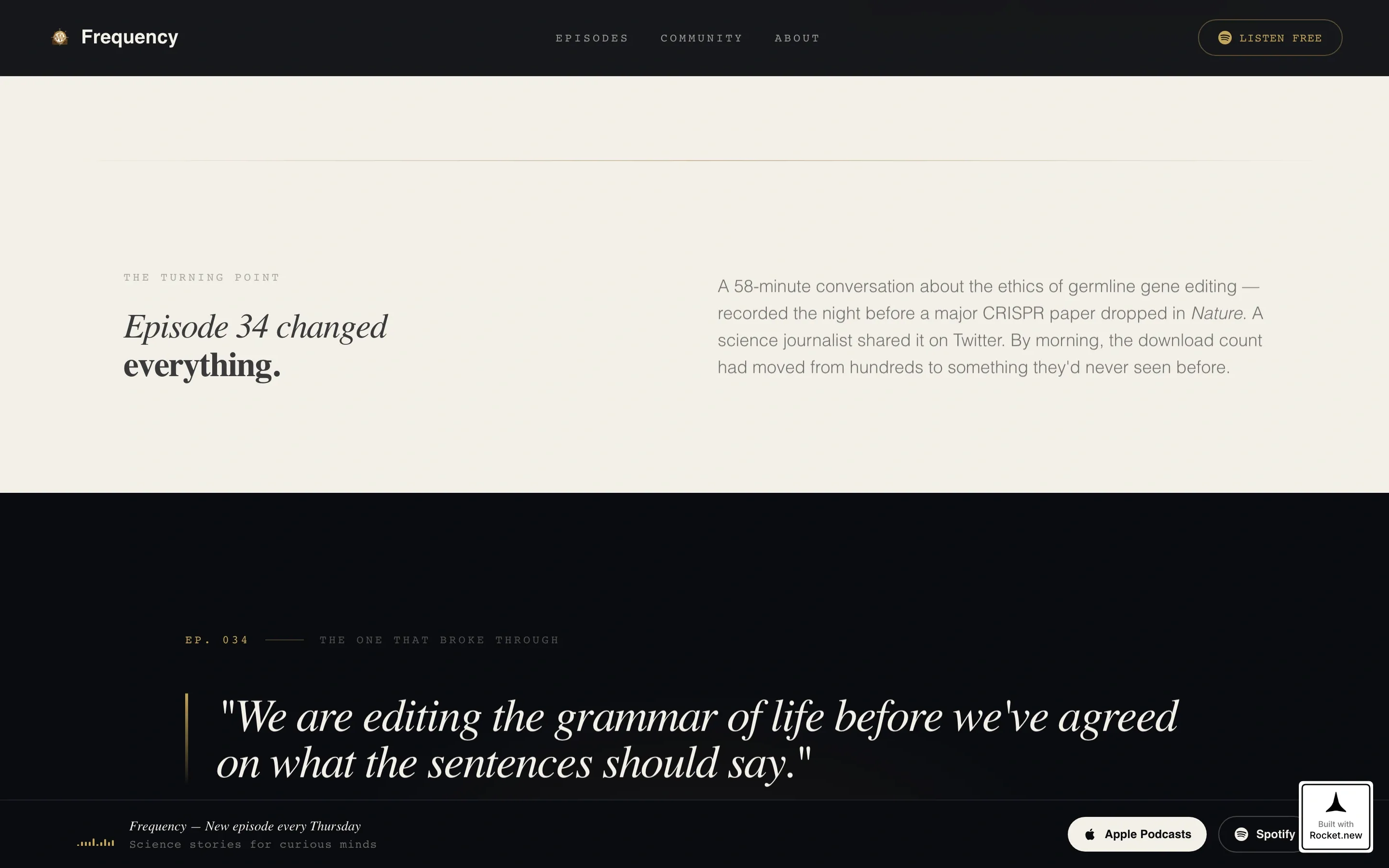 Science Podcast Landing Page Template