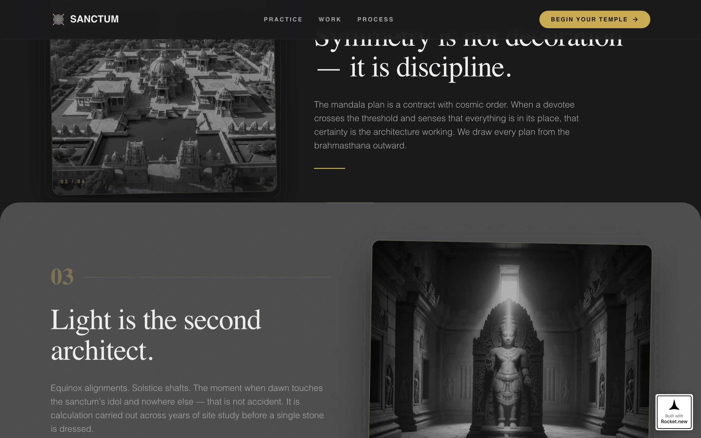 Sacred Temple Architecture Landing Page Template