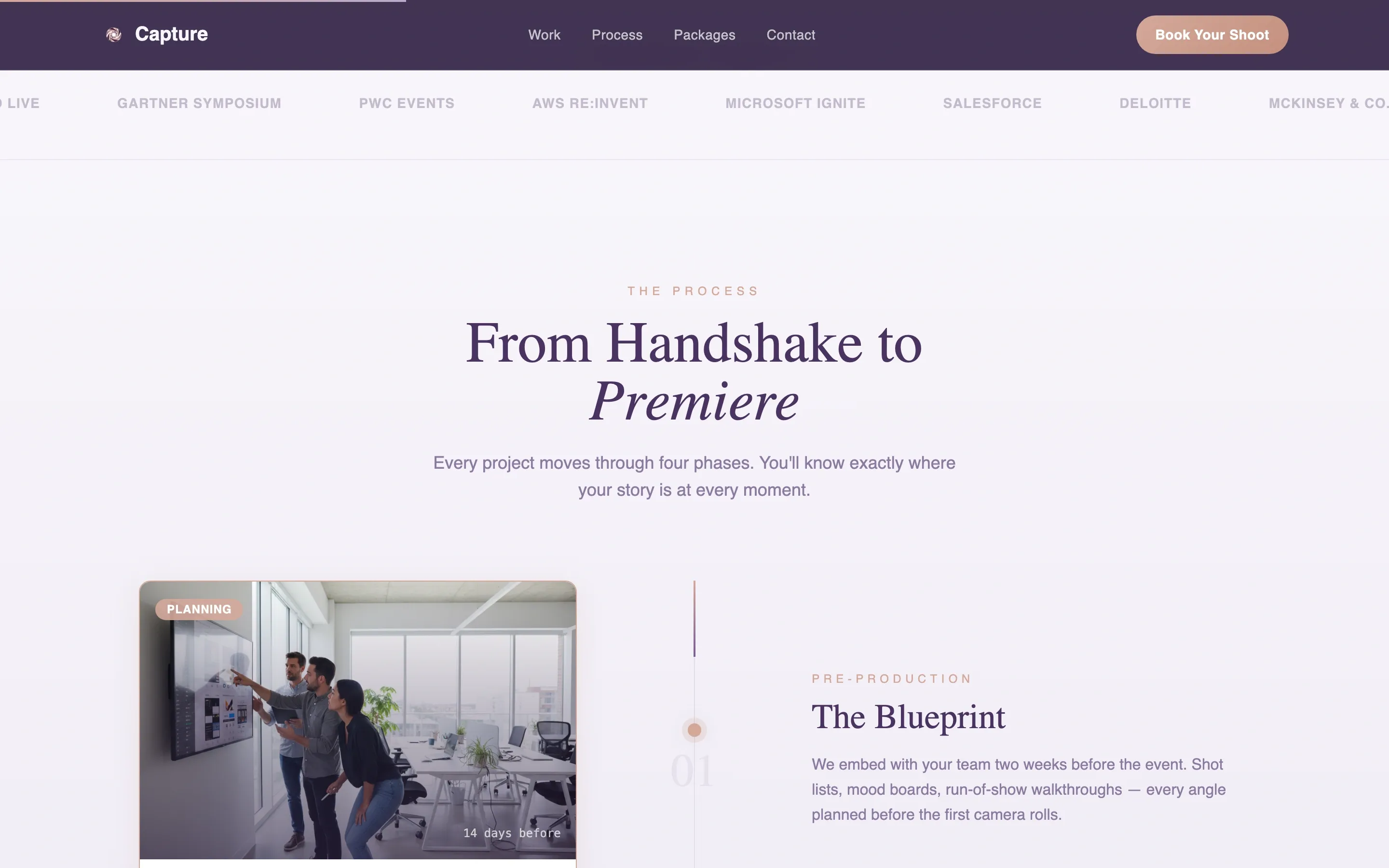 Corporate Event Videography Premium Booking Website Template