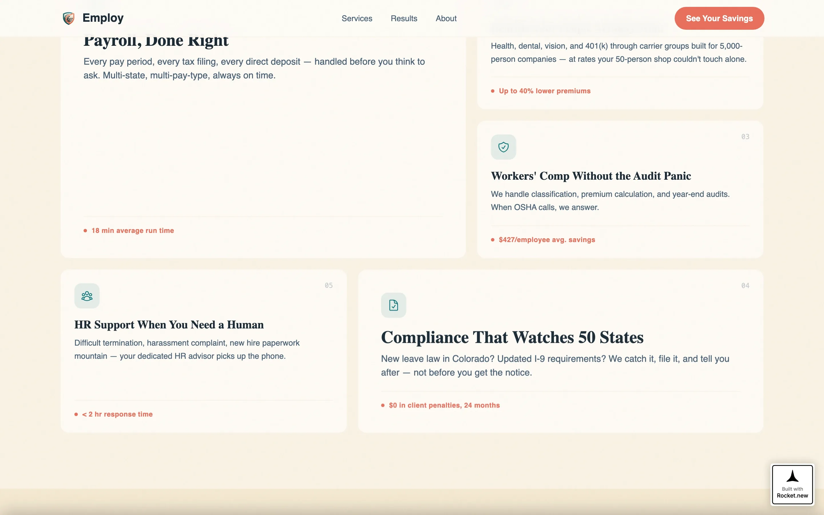 Trusted PEO | Free Website Template | Rocket