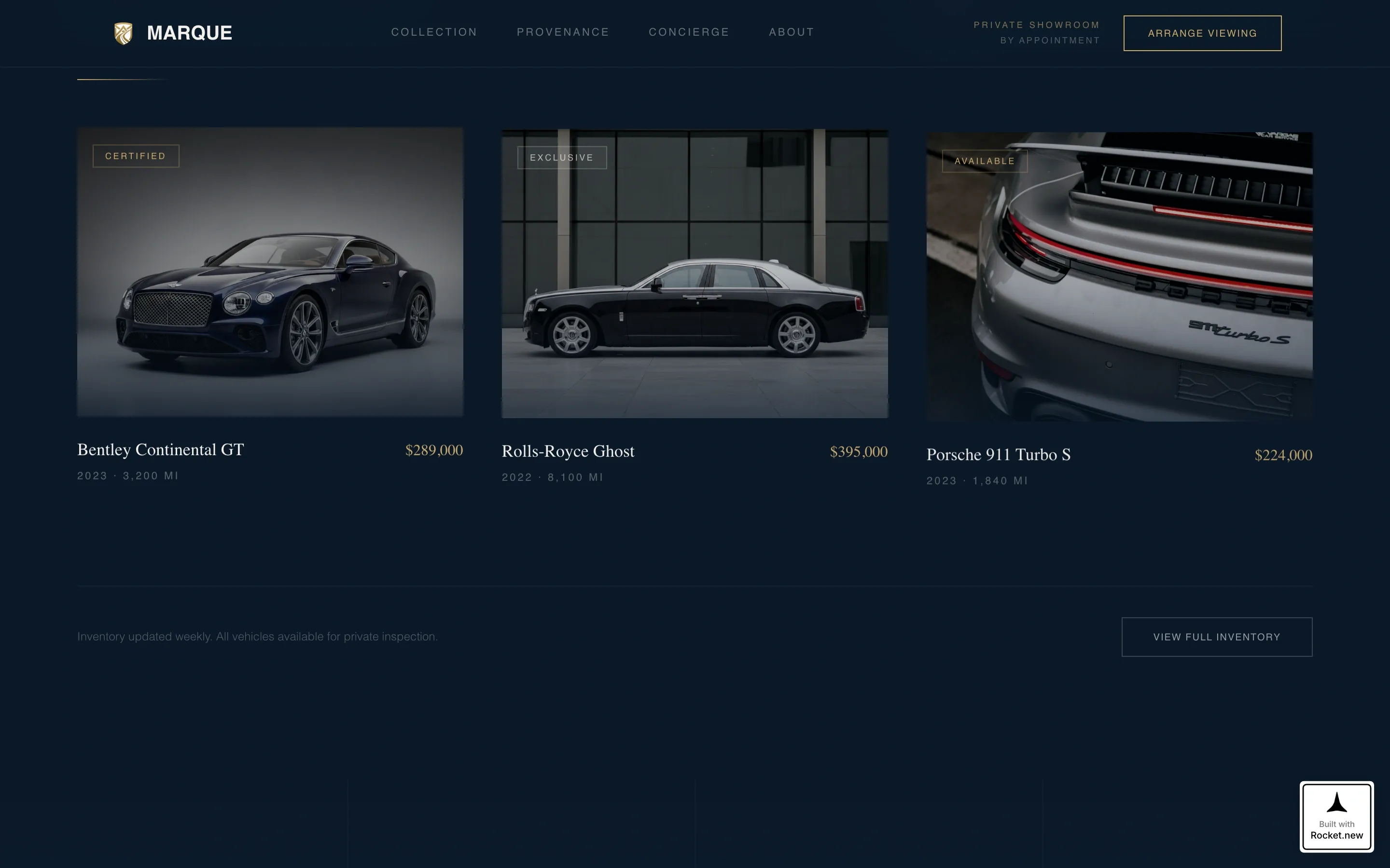 Exclusive Luxury Automotive | Free Website Template | Rocket