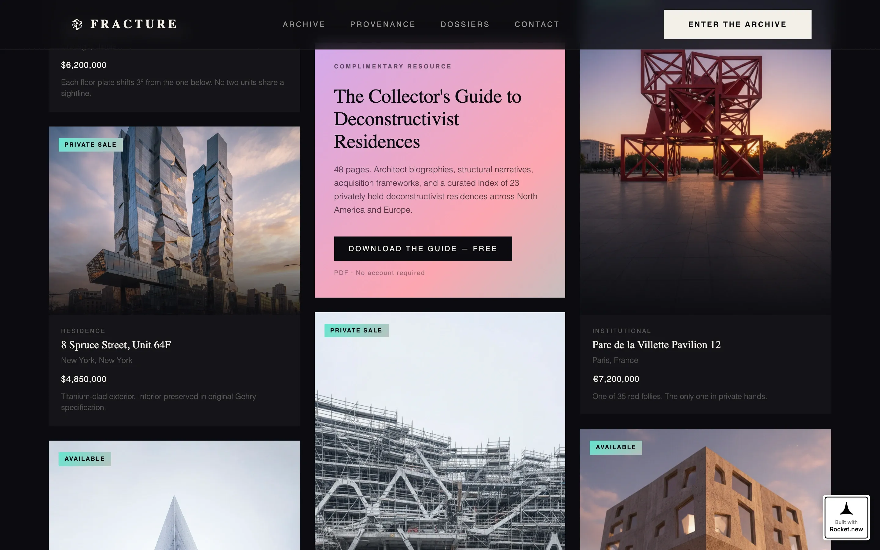 Bold Deconstructivist Real Estate Landing Page