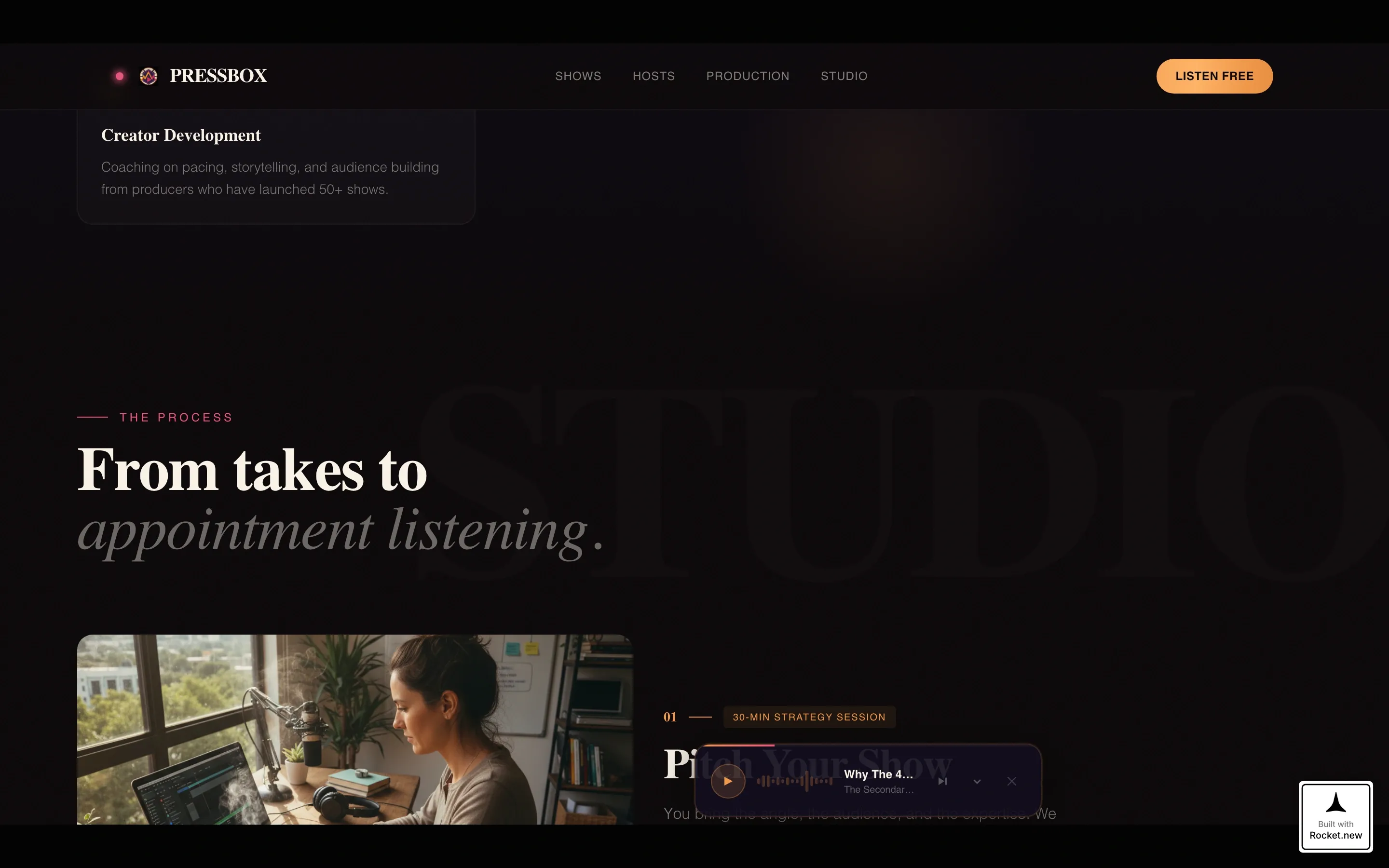 Dynamic Podcast Production Landing Page Template