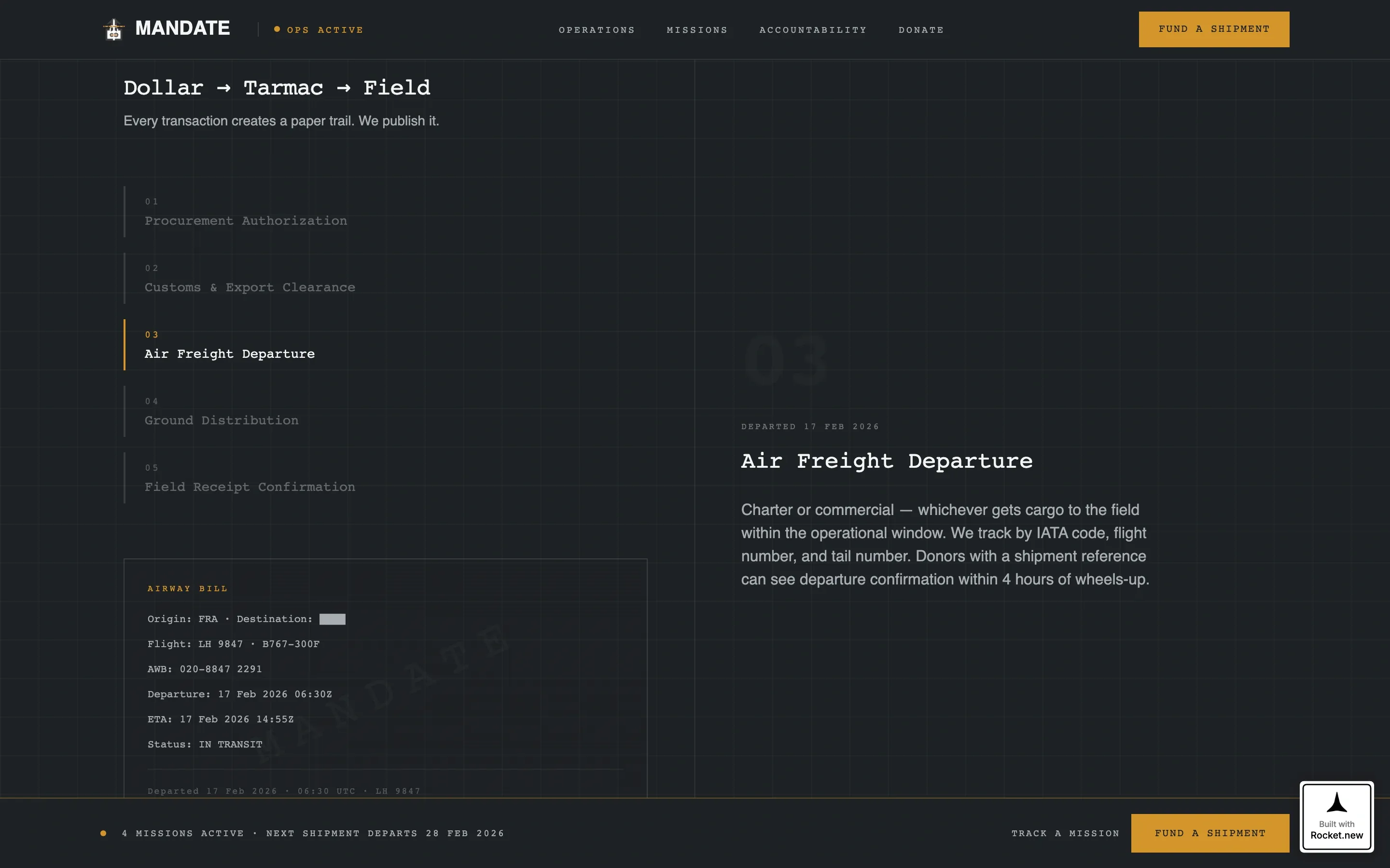 Foreign Aid Mission Donation Landing Page Template