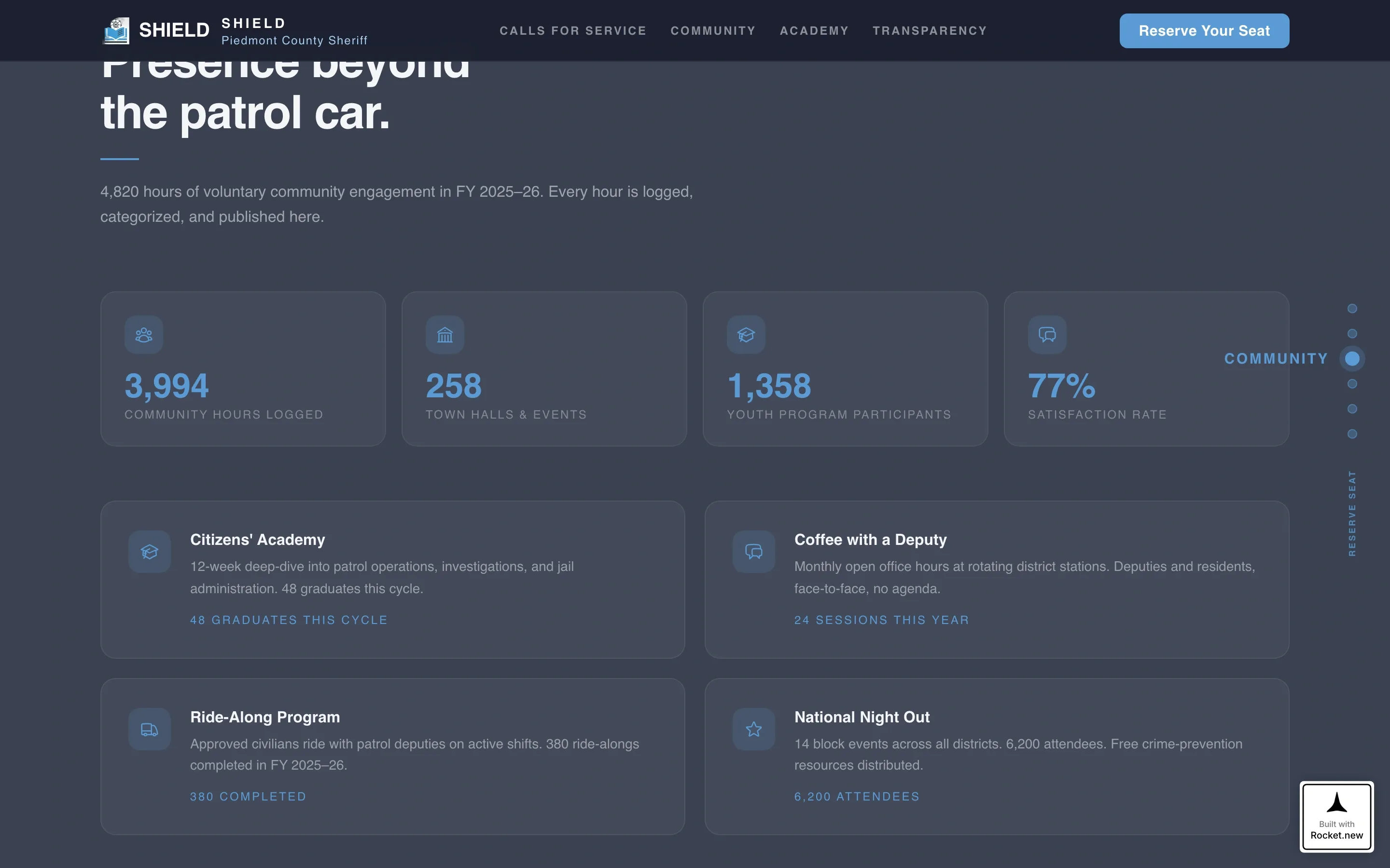 Civic Sheriff's Office Landing Page Template