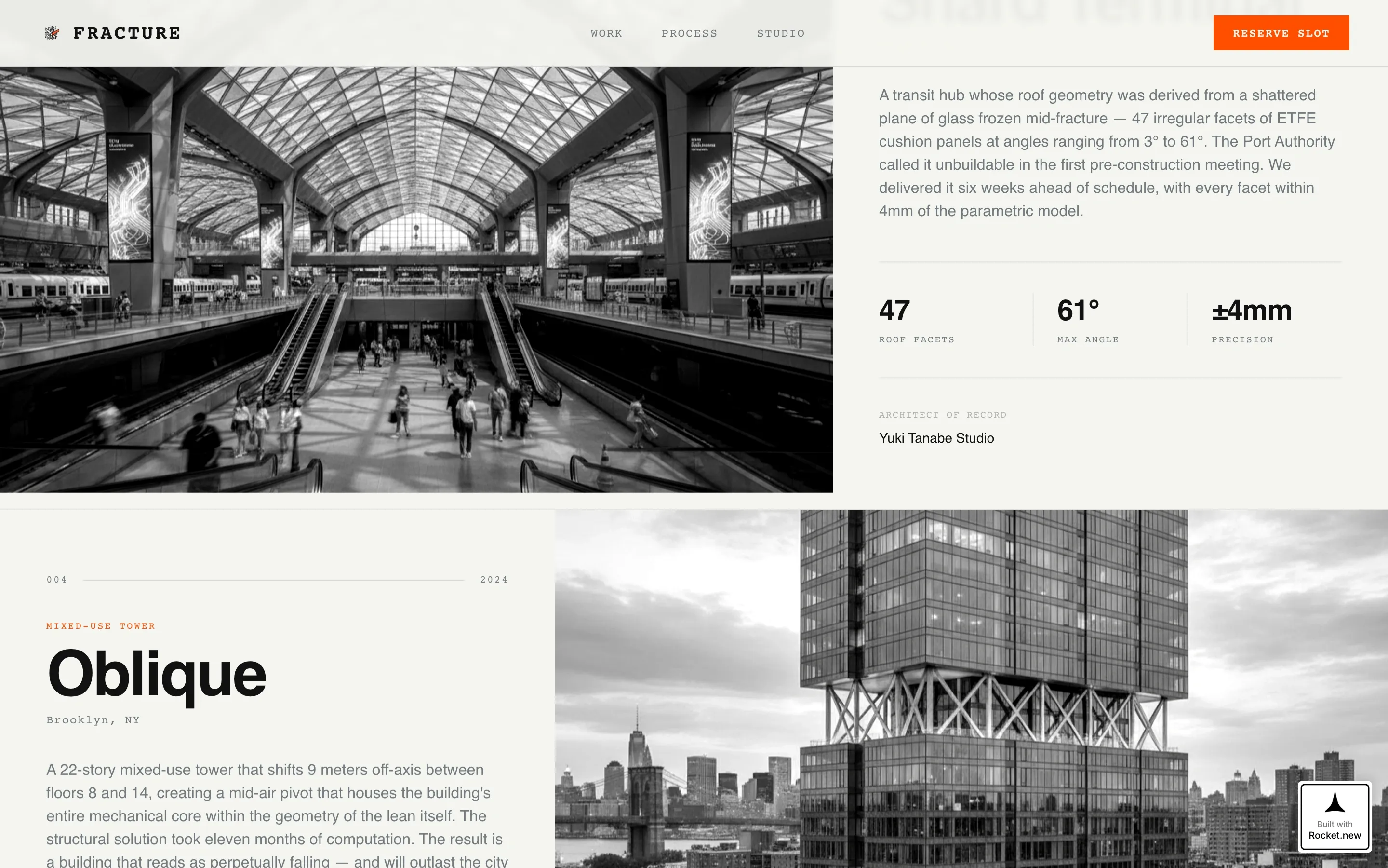 Bold Deconstructivist Builder Landing Page Template