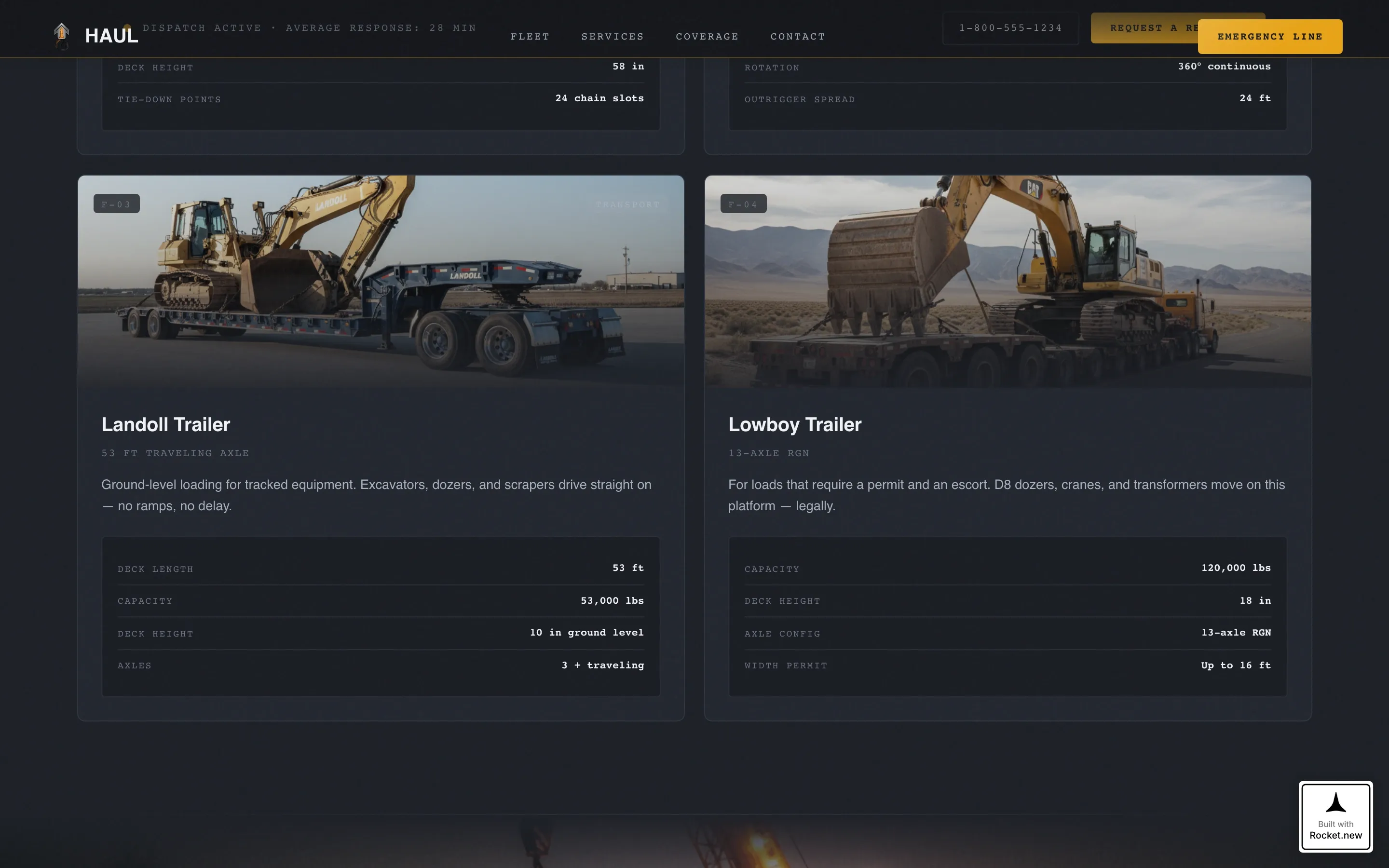 Flatbed & Heavy Towing Landing Page Template