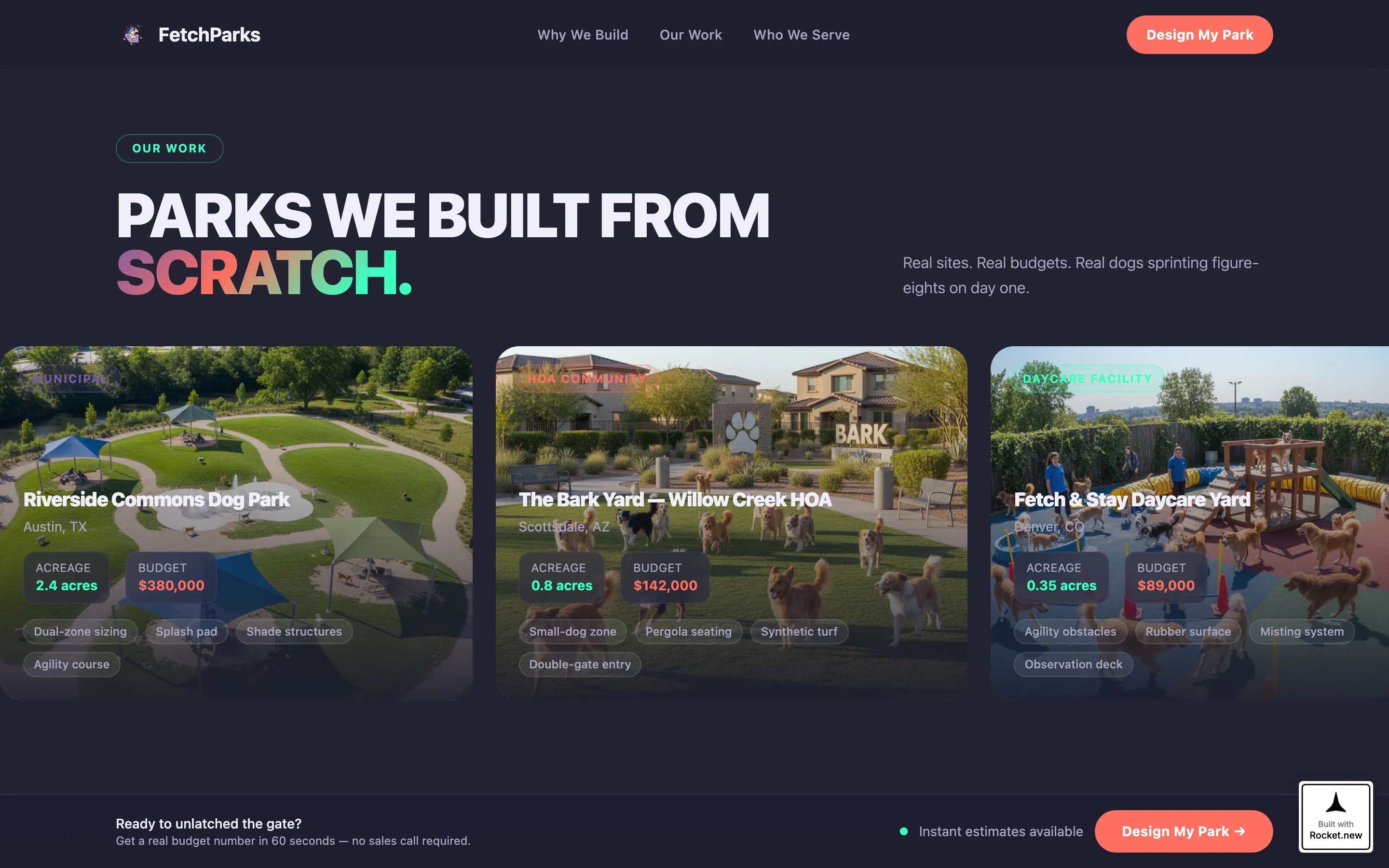 Playful Dog Park Designer Landing Page Template