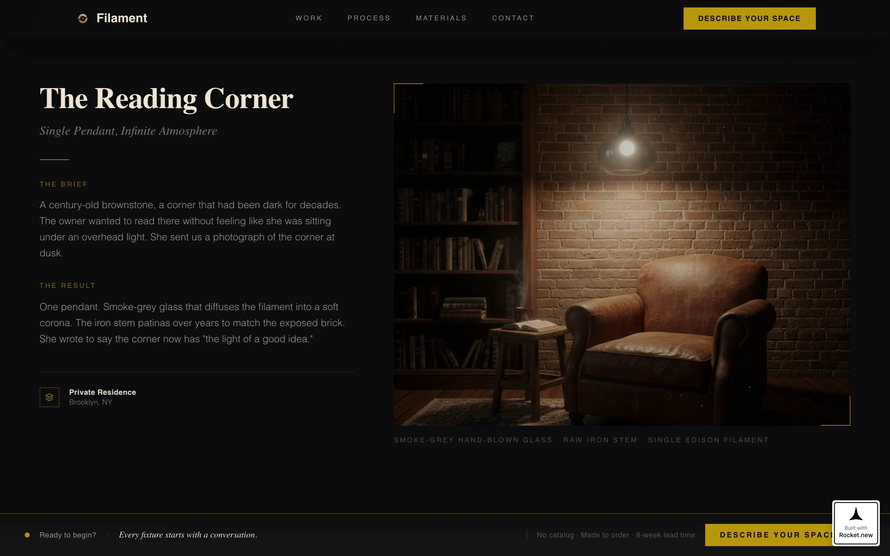 Atmospheric Craftsman Lighting Designer Landing Page