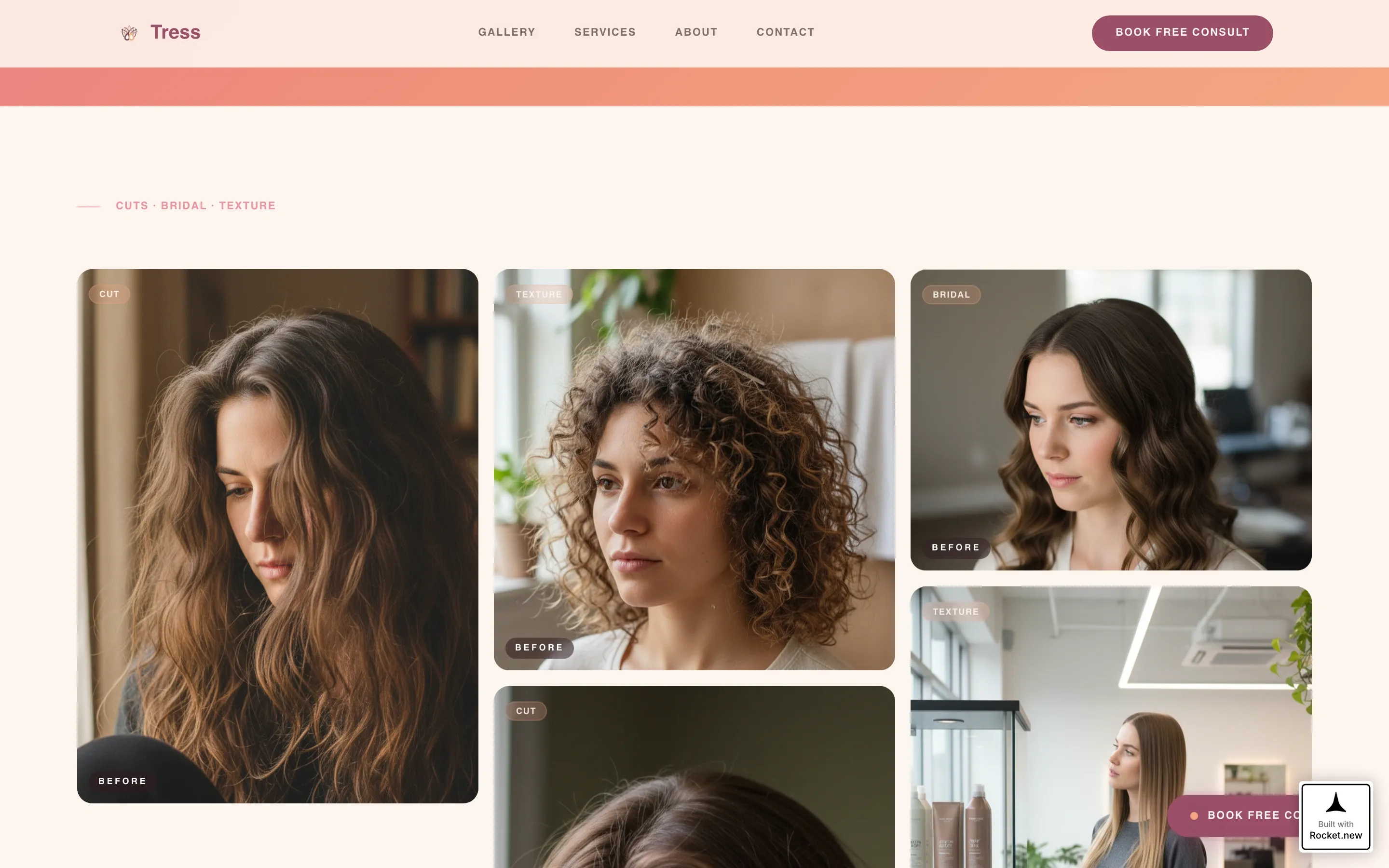 Luminous Women's Hair Salon Landing Page Template