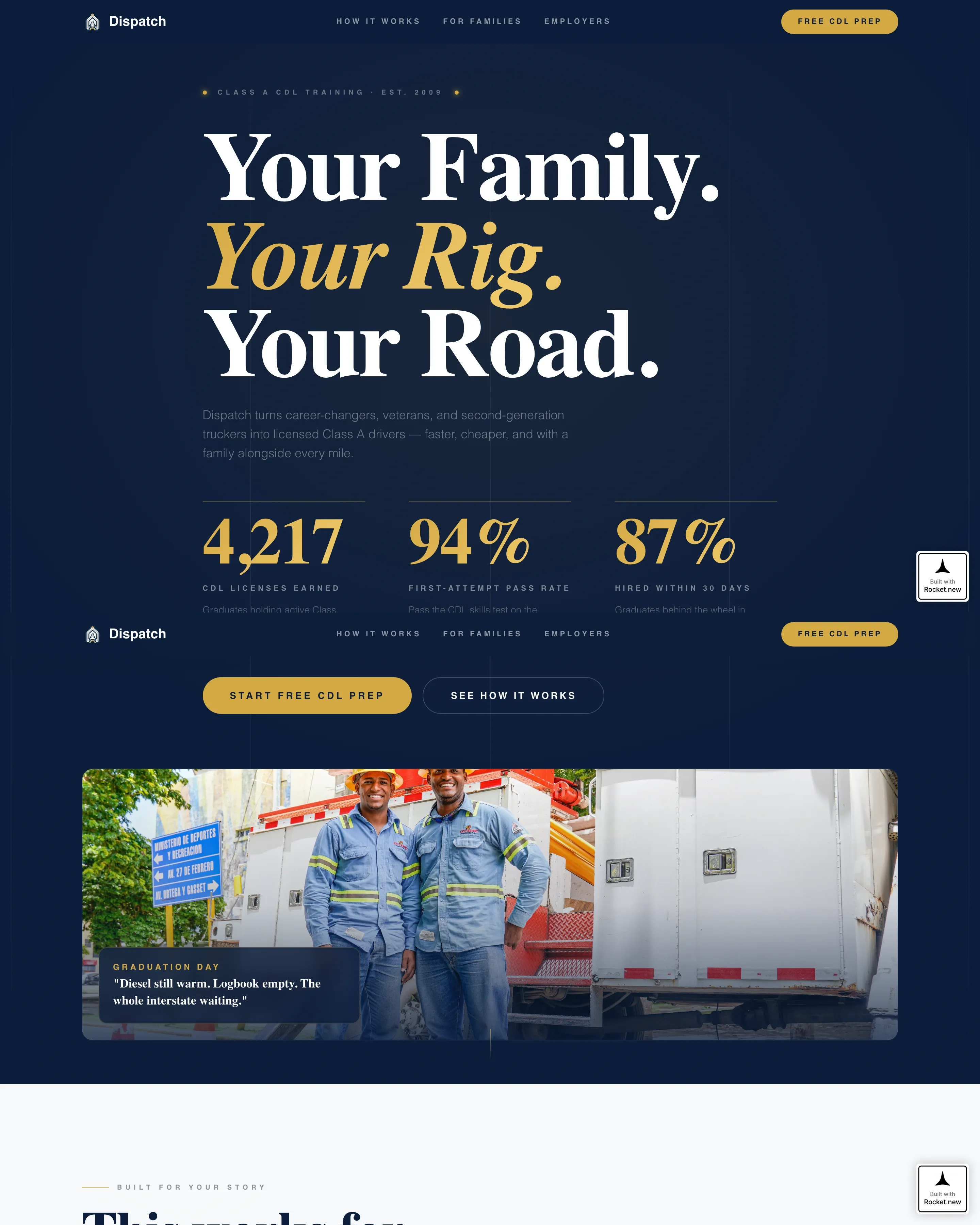 Trusted CDL | Free Website Template | Rocket