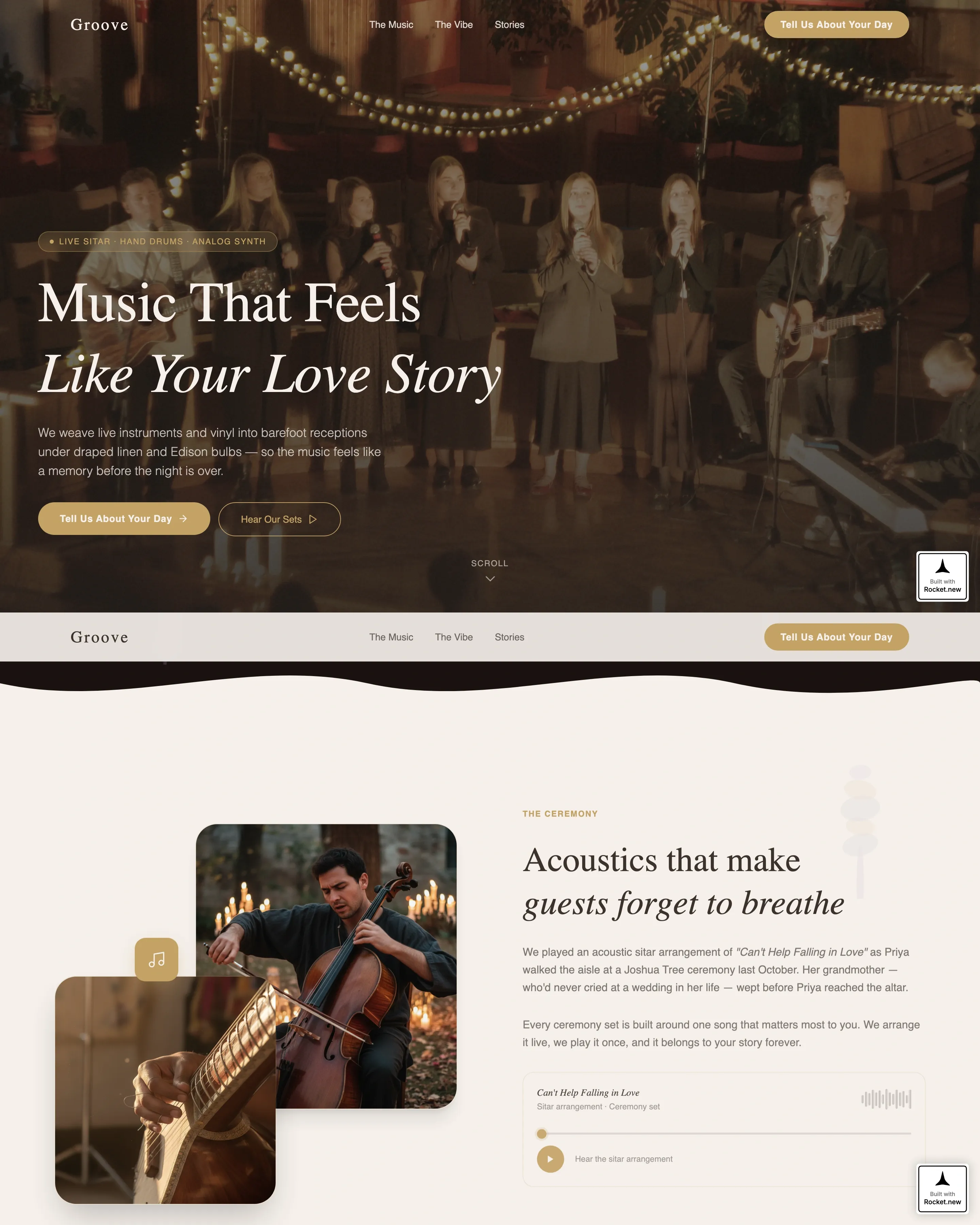 Bohemian Wedding DJ & Band Landing Page Template