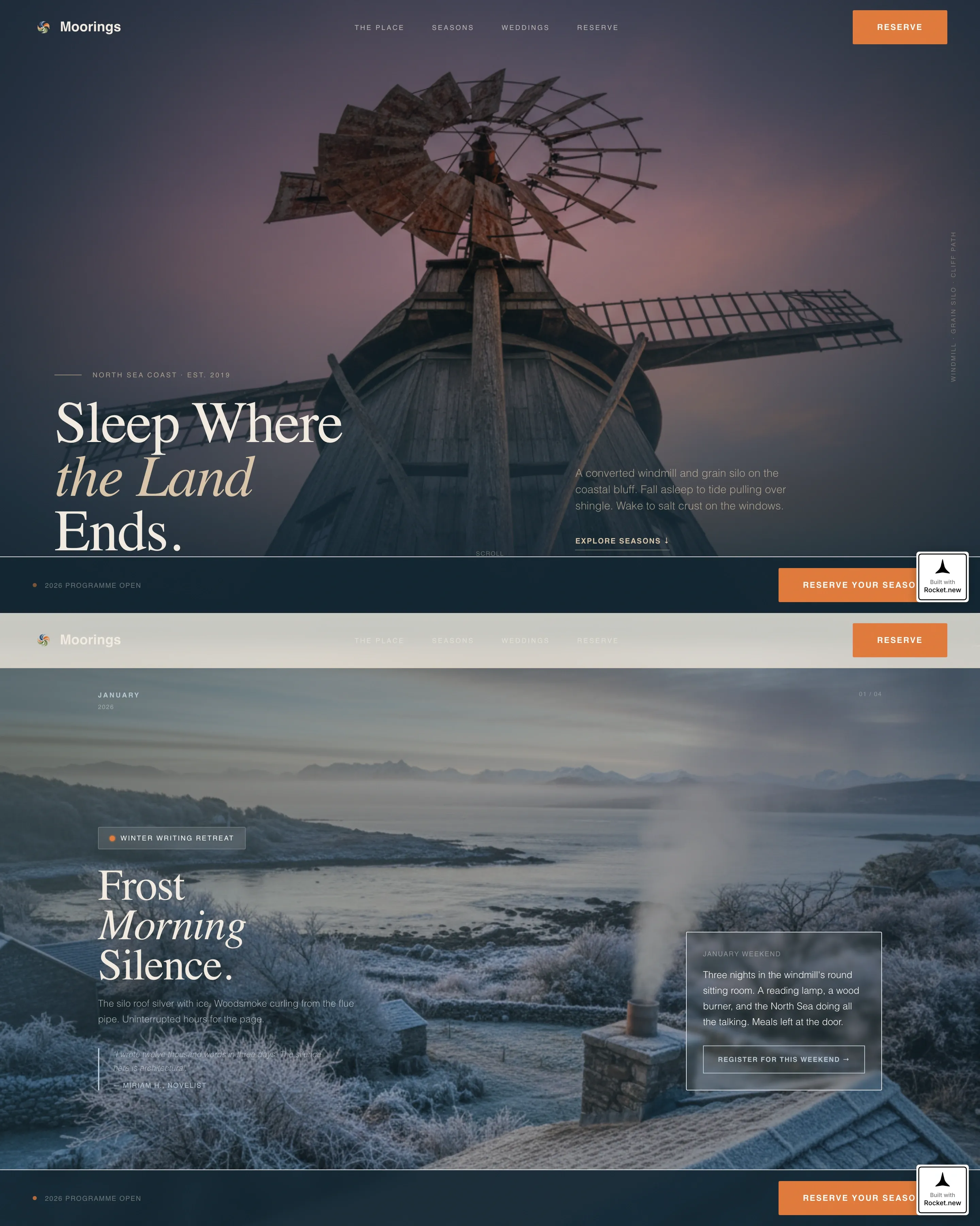 Coastal Windmill Stay Seasonal Event Landing Page