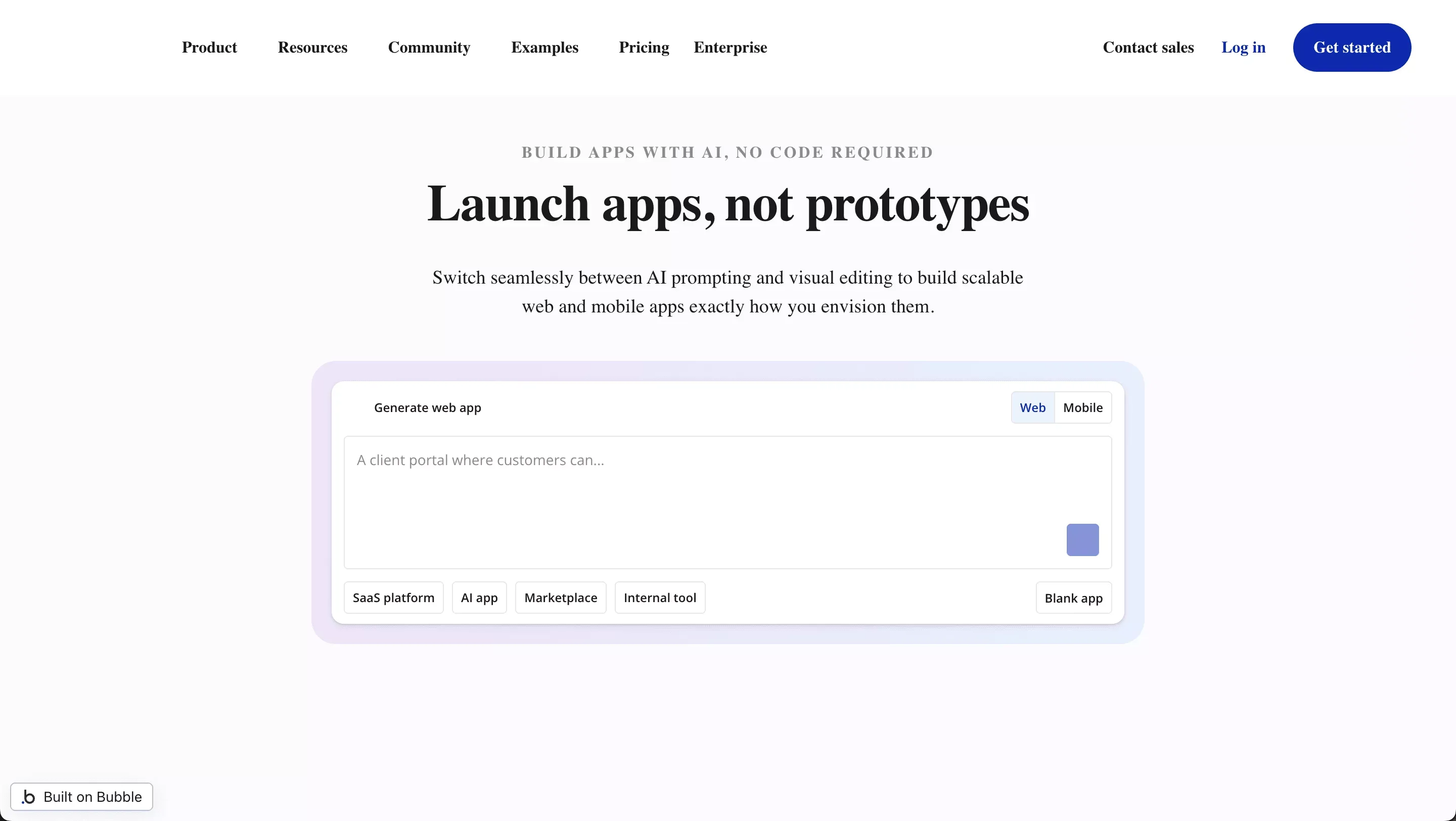 Bubble no code platform