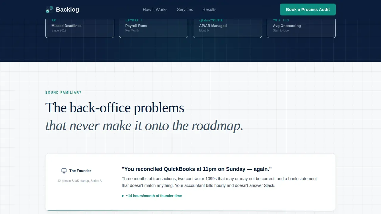 Back-Office Operations Landing Page Template